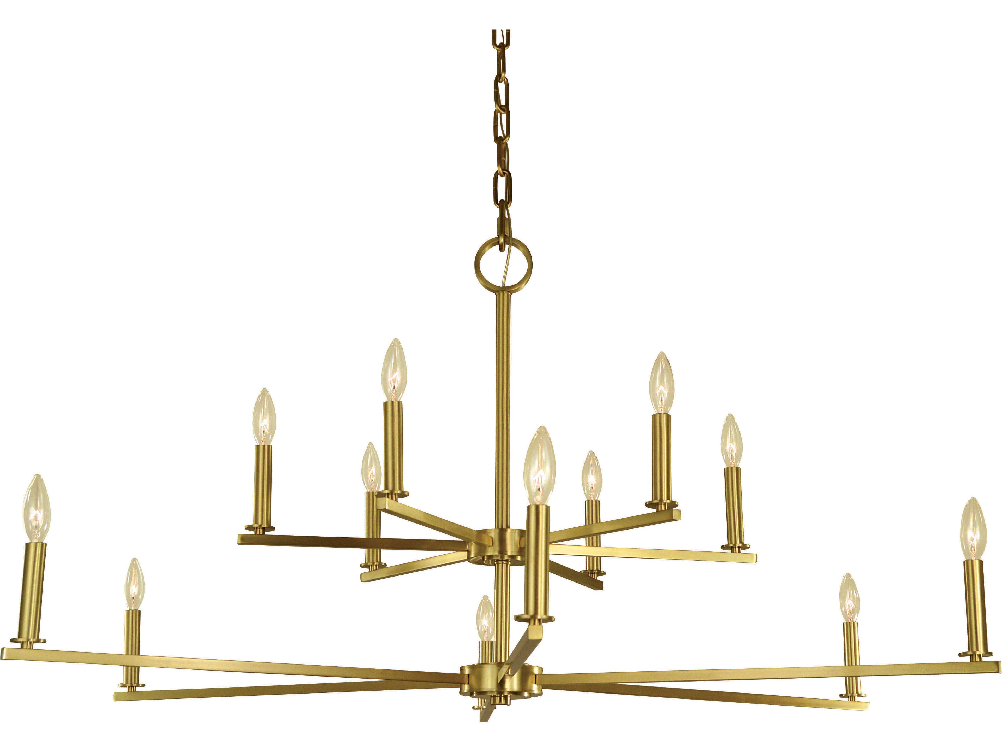 Evelyn 12-Light Brushed Brass Candelabra Chandelier