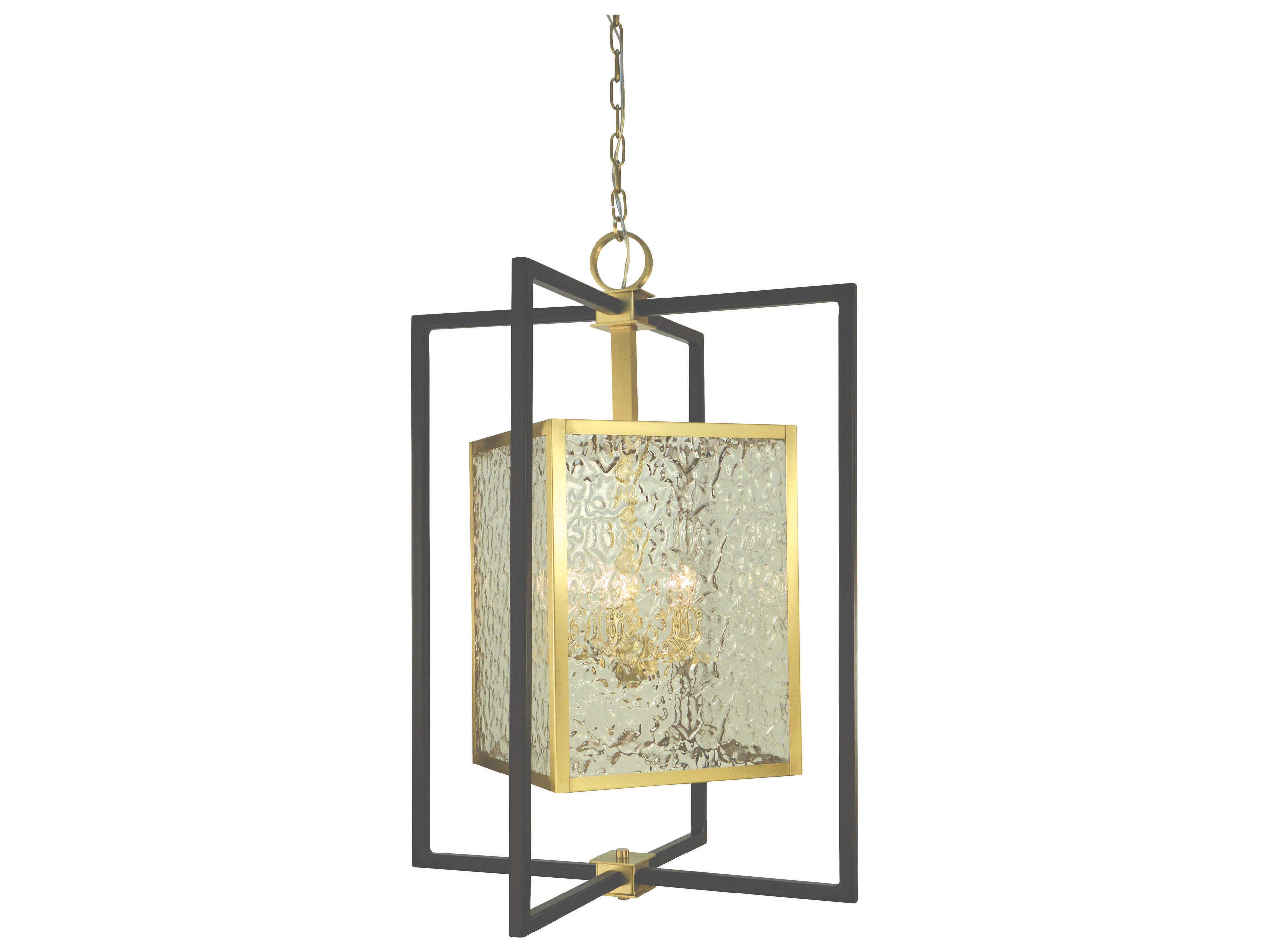 Avery 5-Light Brushed Brass Matte Black Lantern Pendant