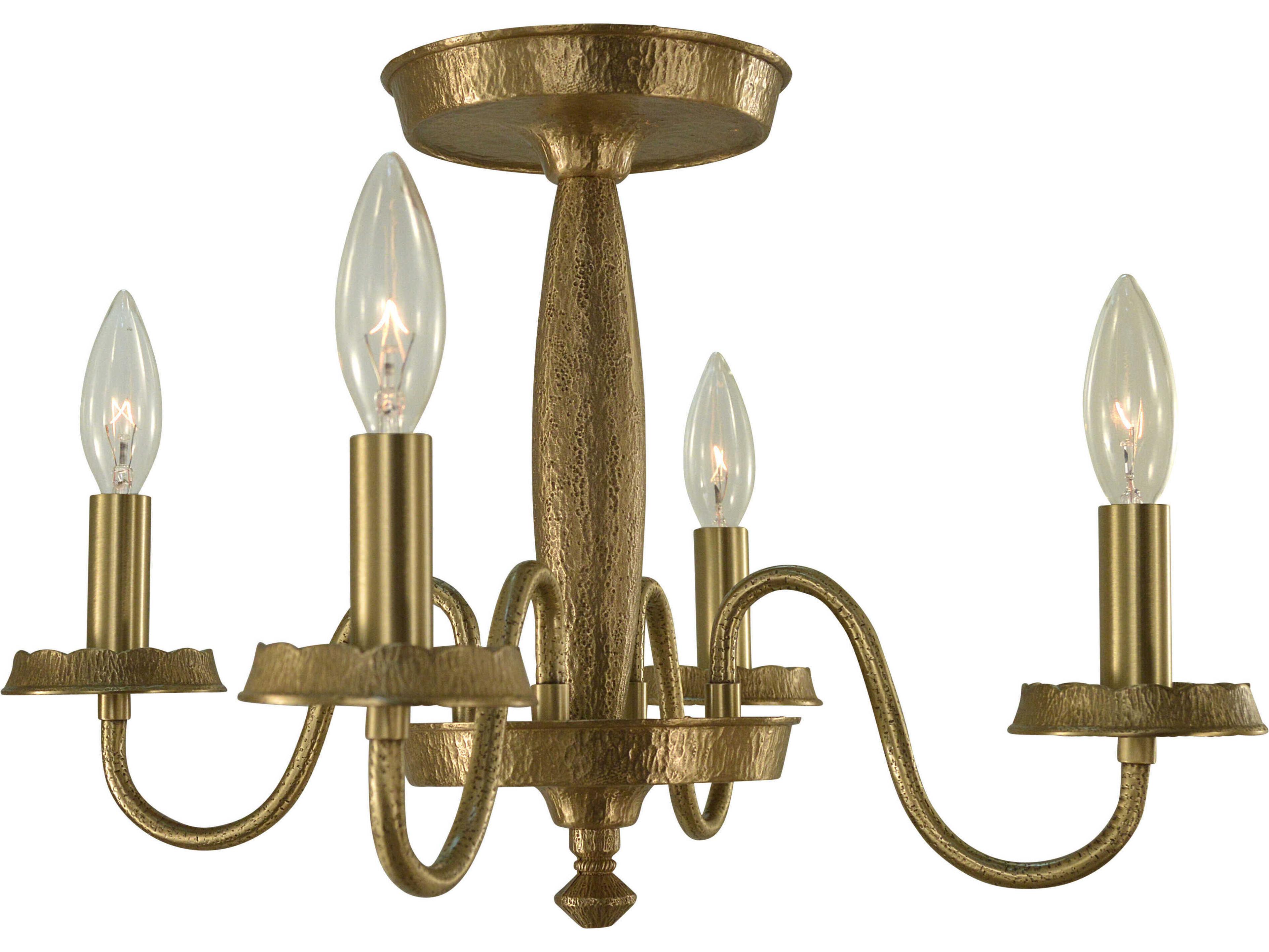 Matera 4-Light Brushed Brass Semi Flush Mount
