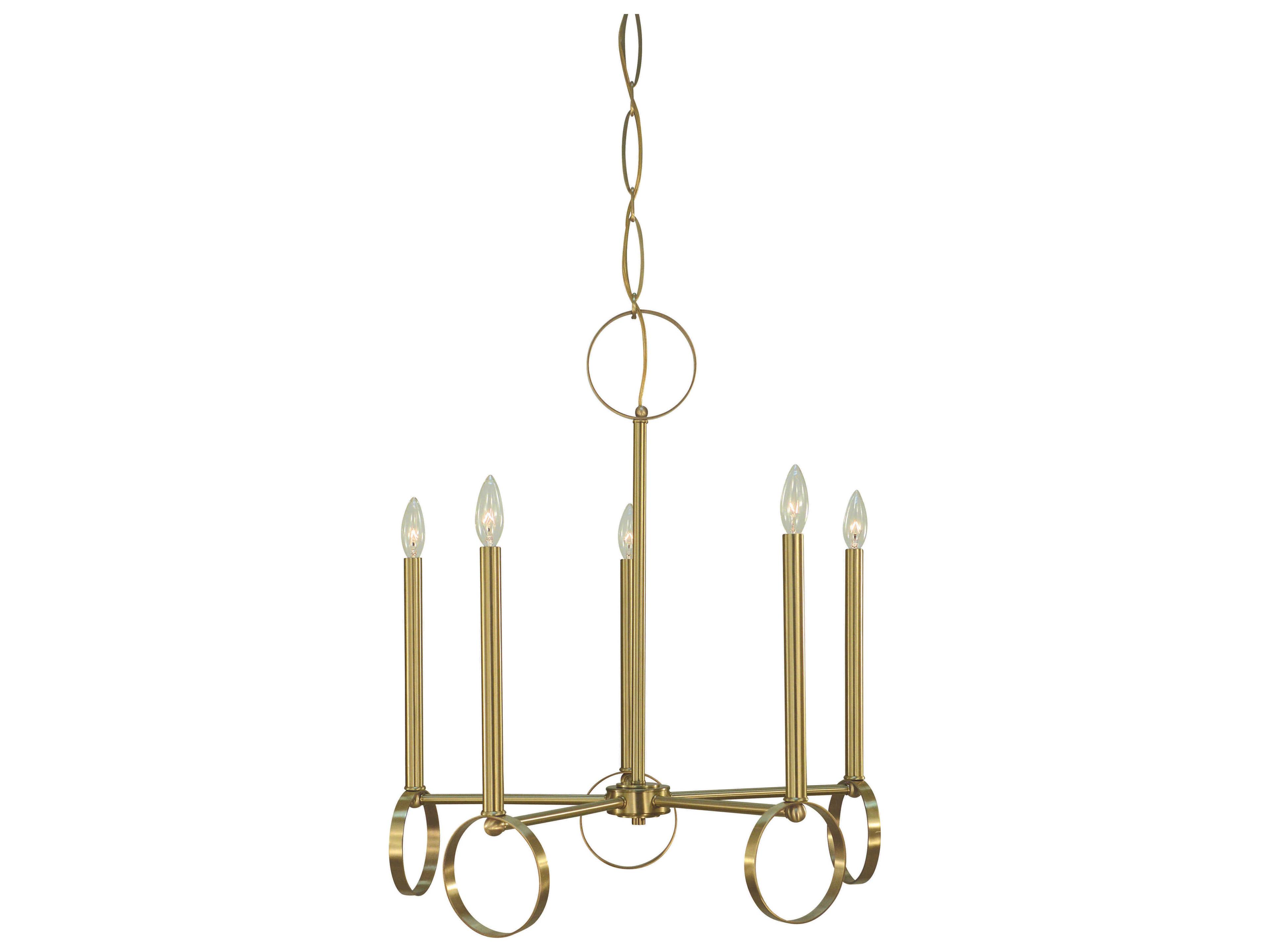 Olivia 5-Light Brushed Brass Candelabra Chandelier