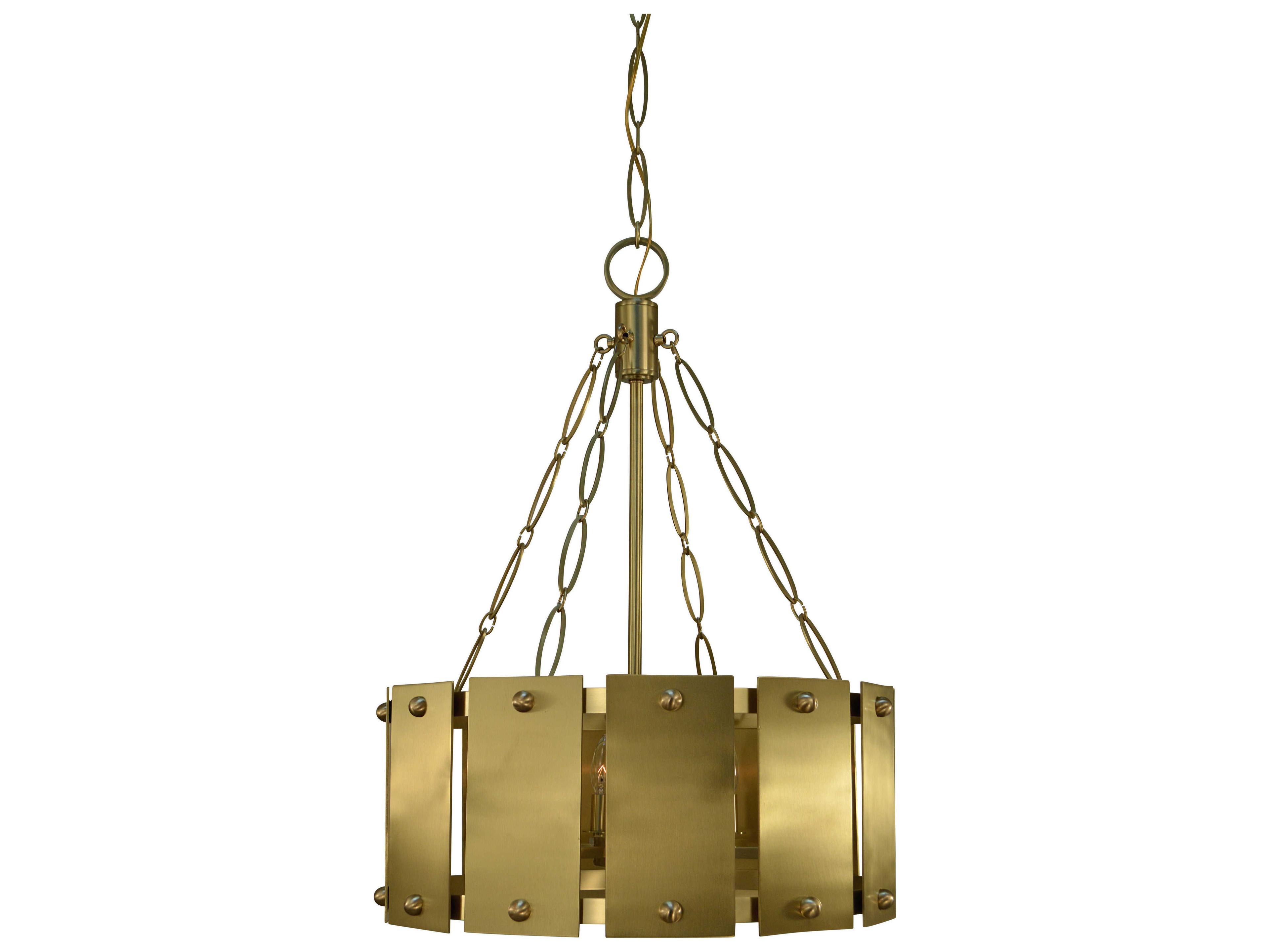 Barrington 6-Light Brushed Brass Drum Pendant