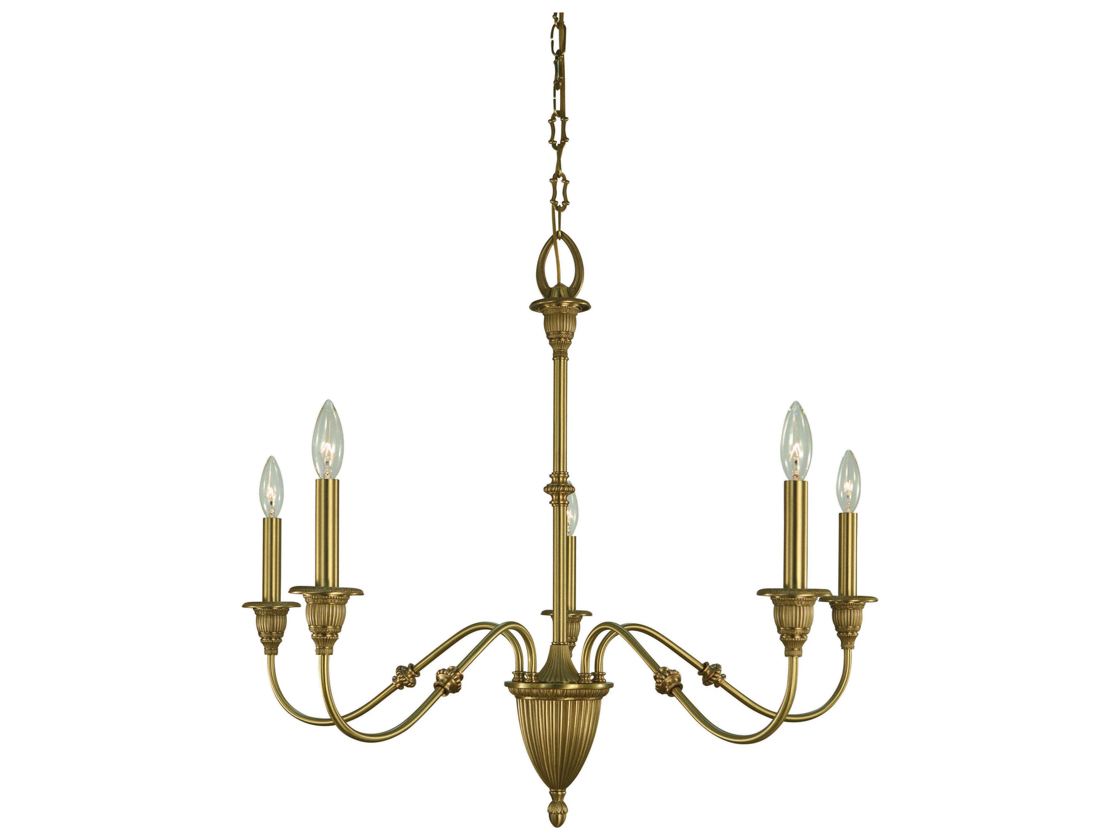 Hinsdale 5-Light Brushed Brass Traditional Candelabra Chandelier