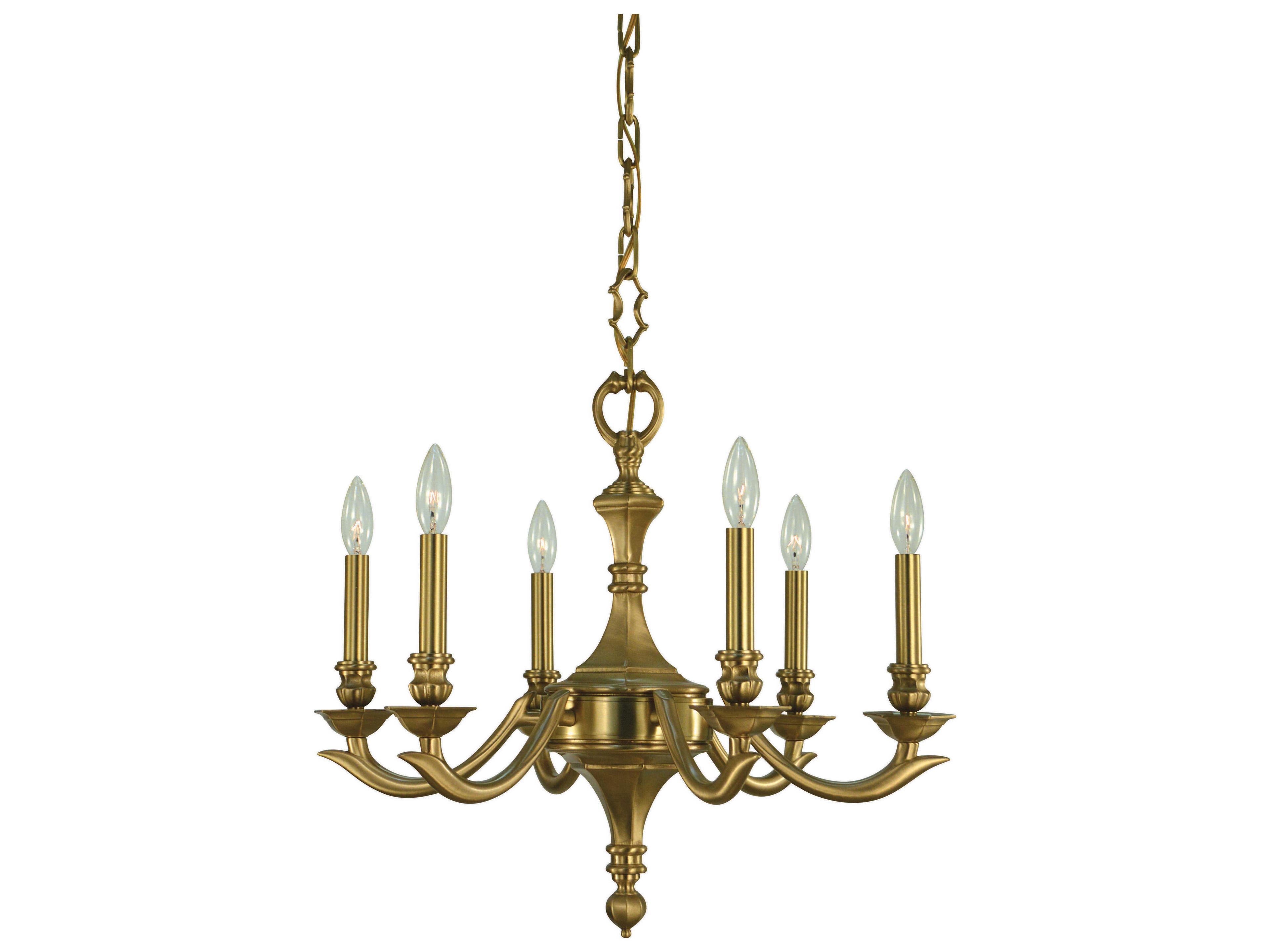 Scarsdale 6-Light Brushed Brass Traditional Candelabra Chandelier