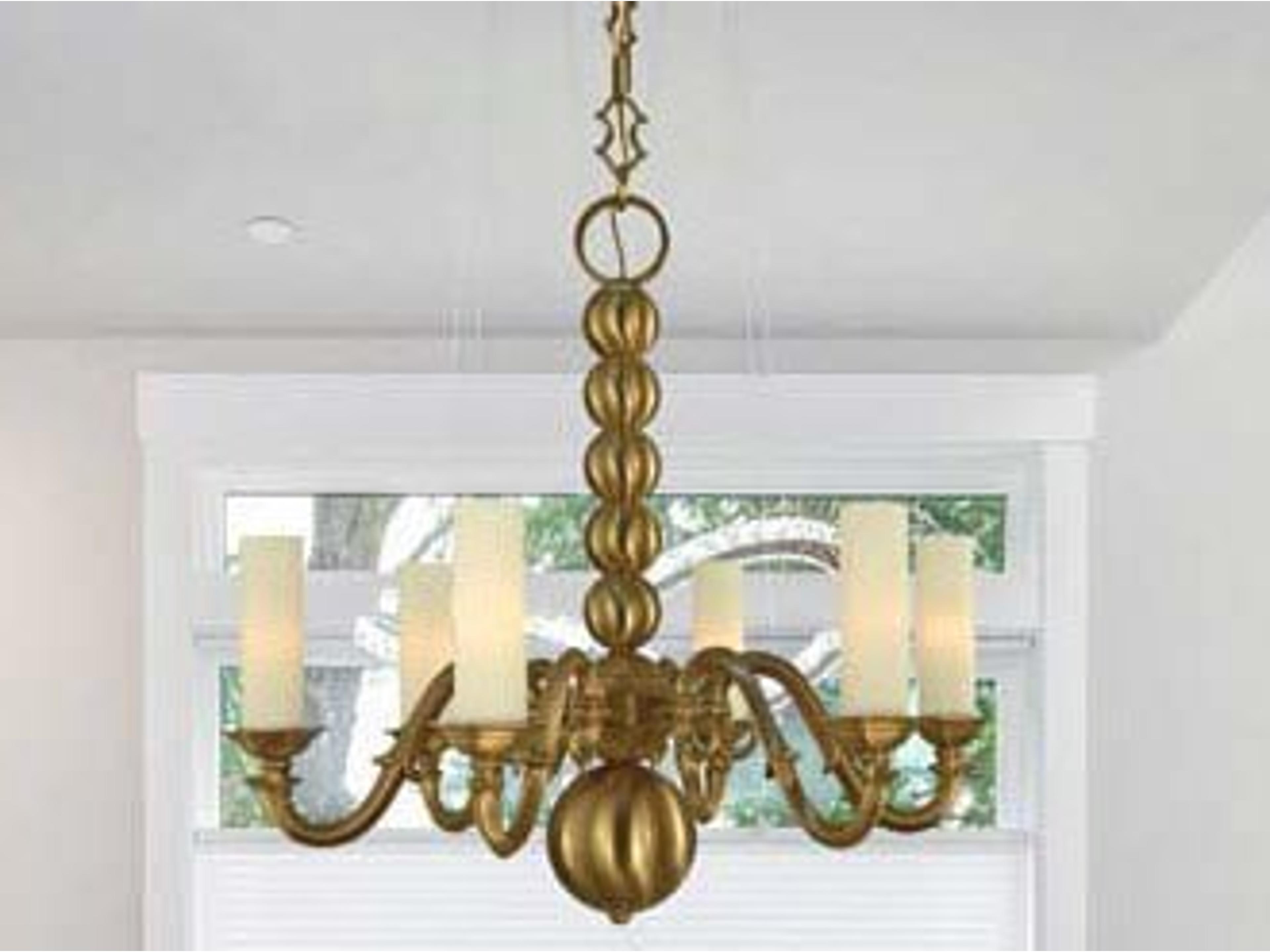 Framburg Louisville 6-Light Brushed Brass Traditional Candelabra Chandelier