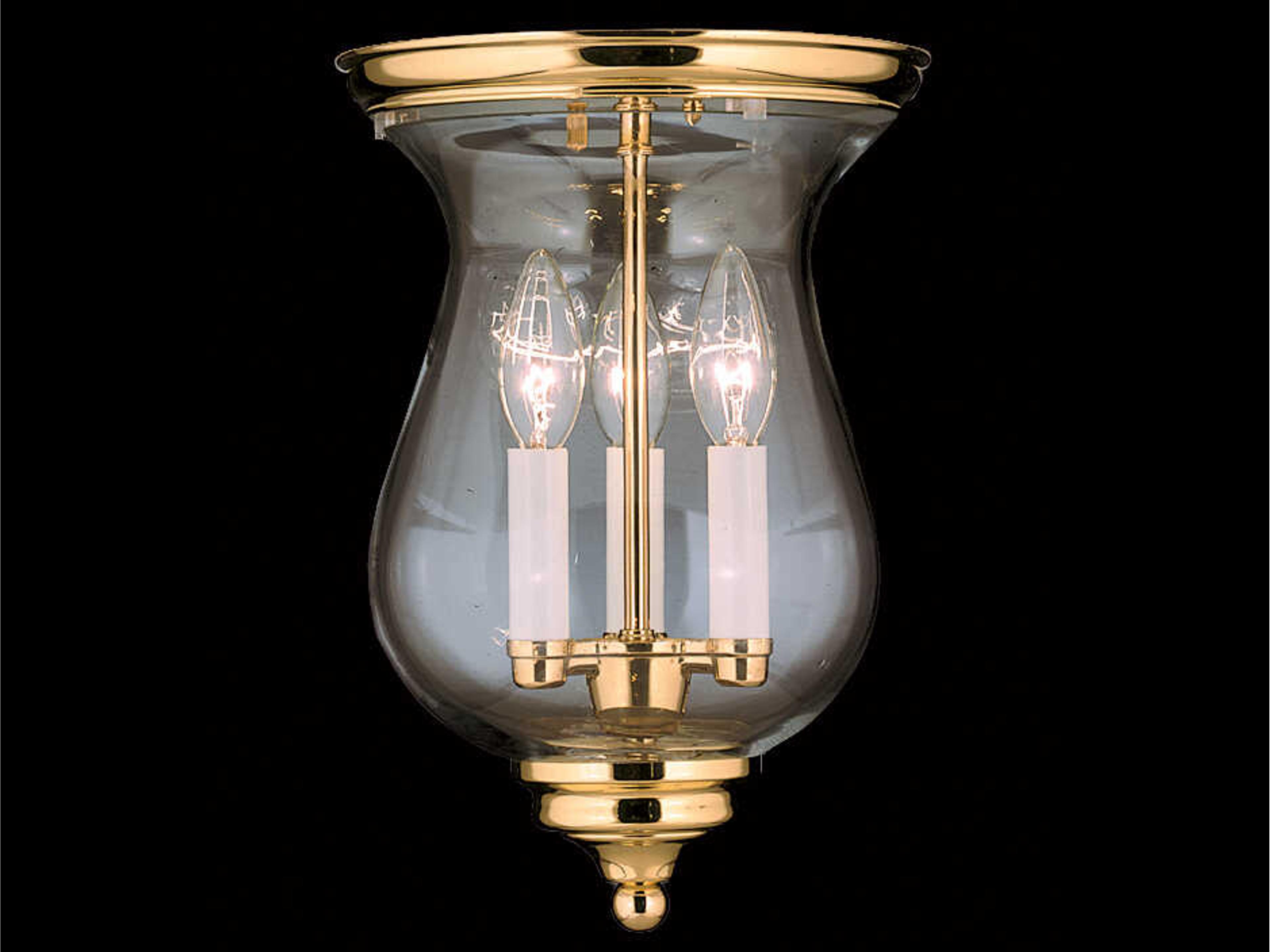 Jamestown 3-Light Glass Bell Semi Flush Mount