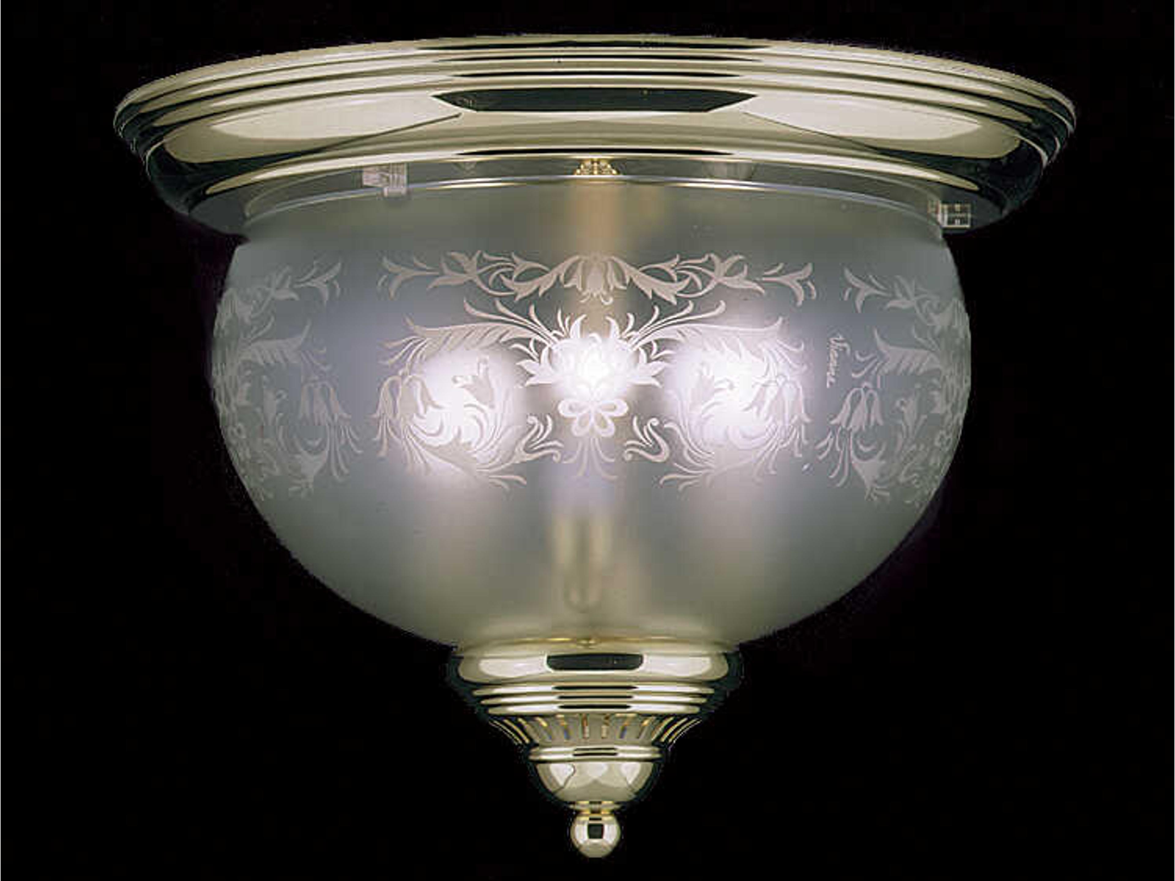 Chancery 3-Light Polished Brass Glass Bowl Flush Mount