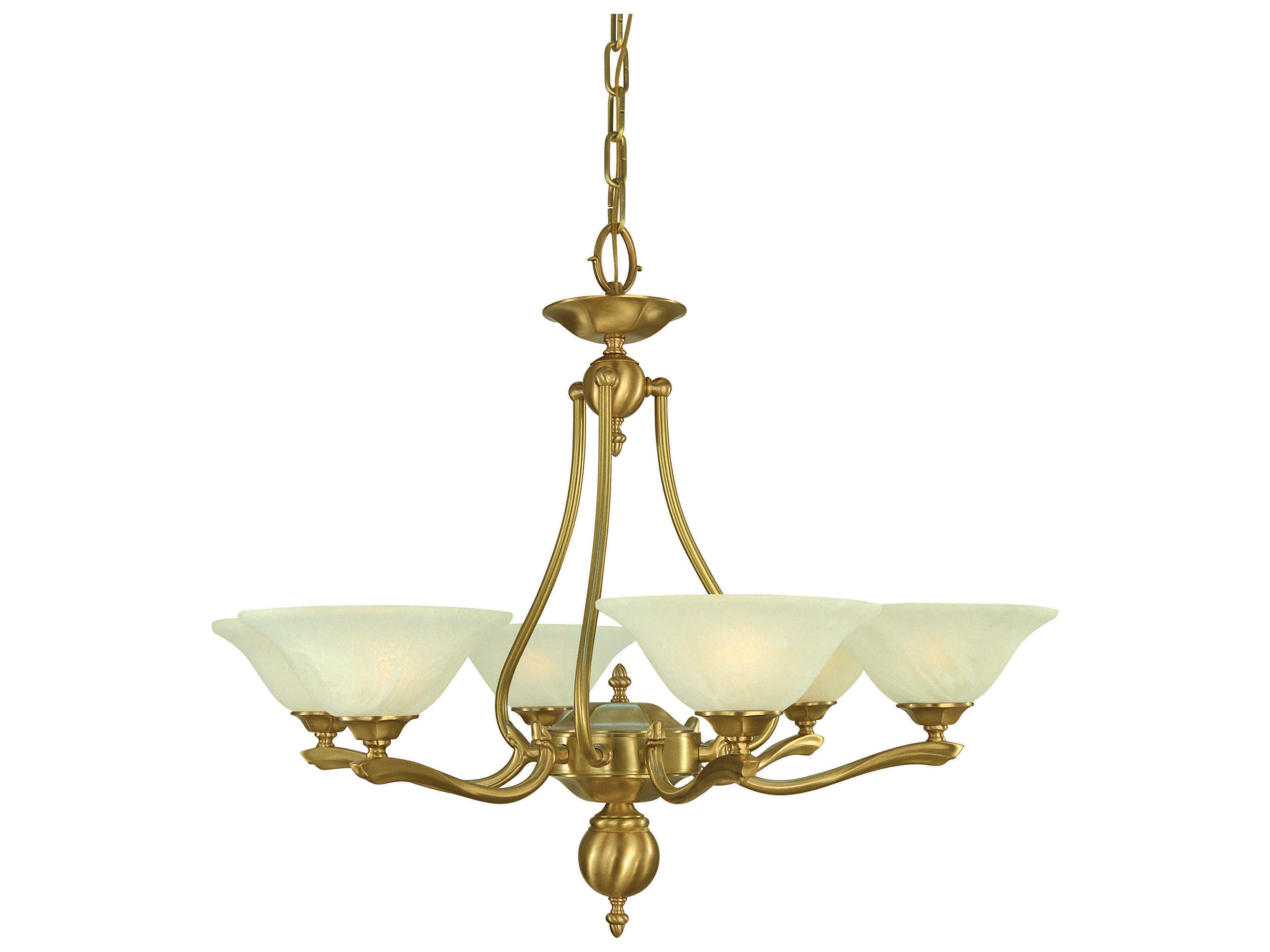 Fin De Siecle Brushed Brass Traditional Bell Chandelier