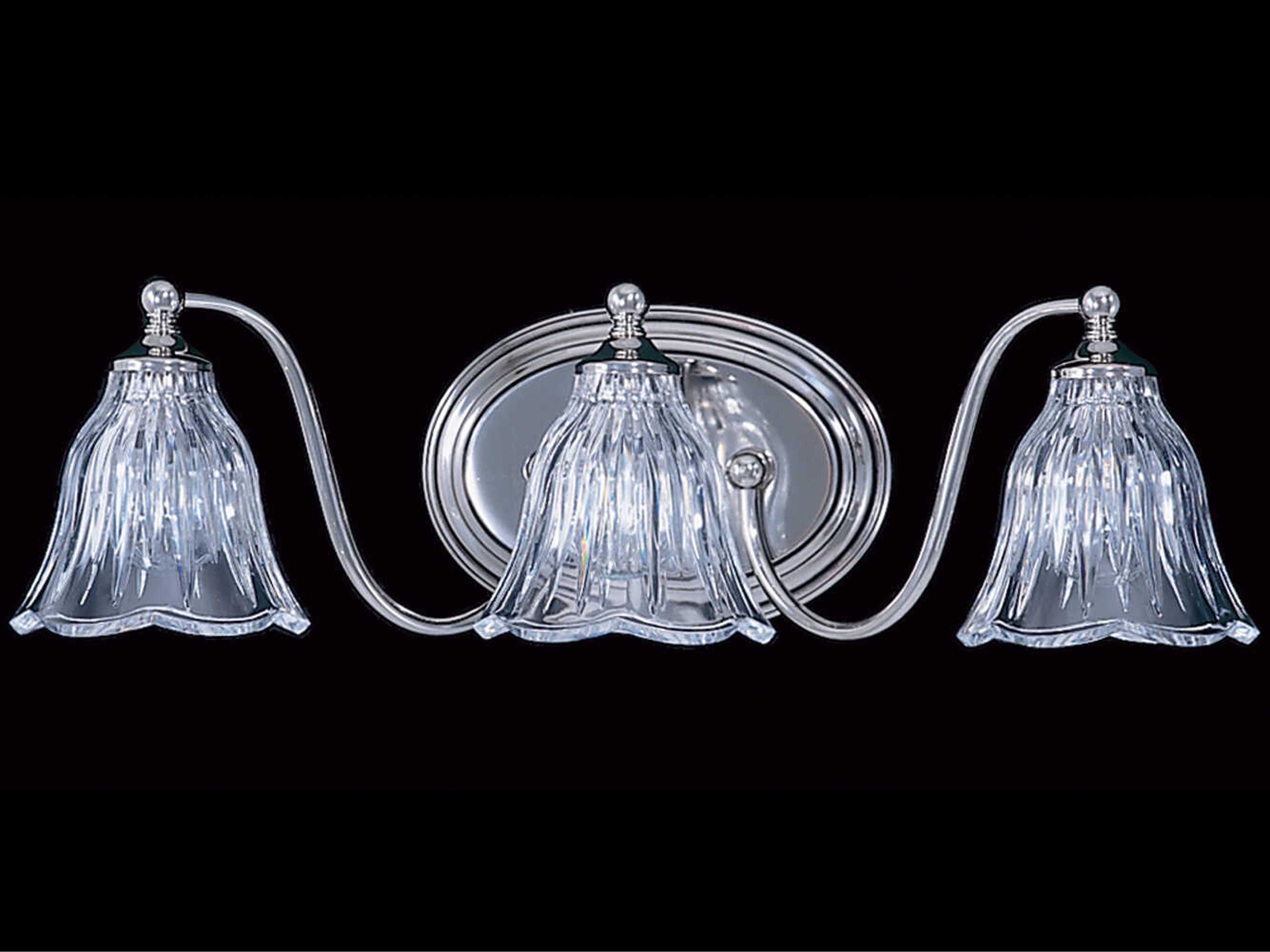 Geneva 3-Light Clear Crystal Vanity Light