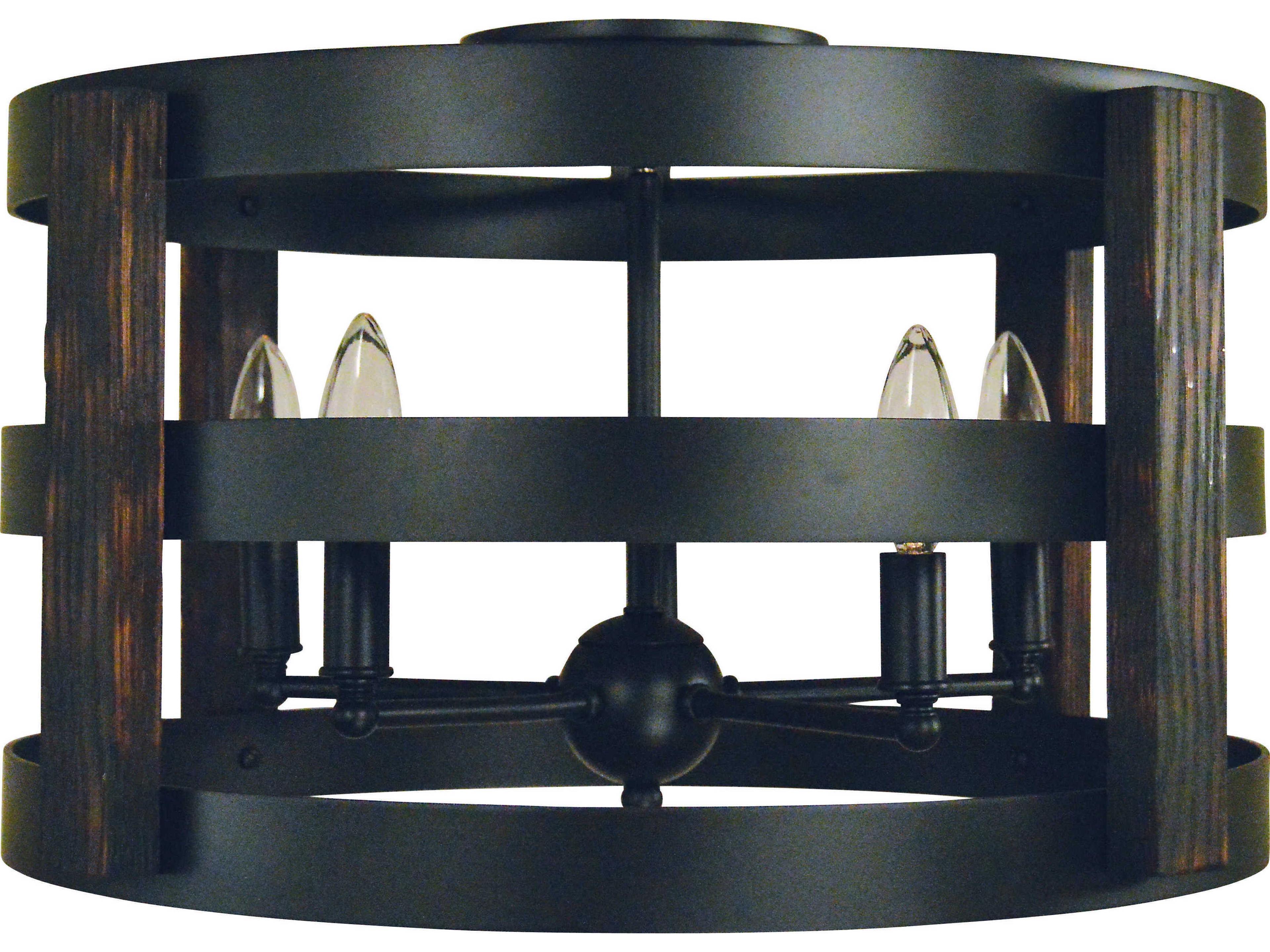 Homestead 5-Light Matte Black Drum Flush Mount