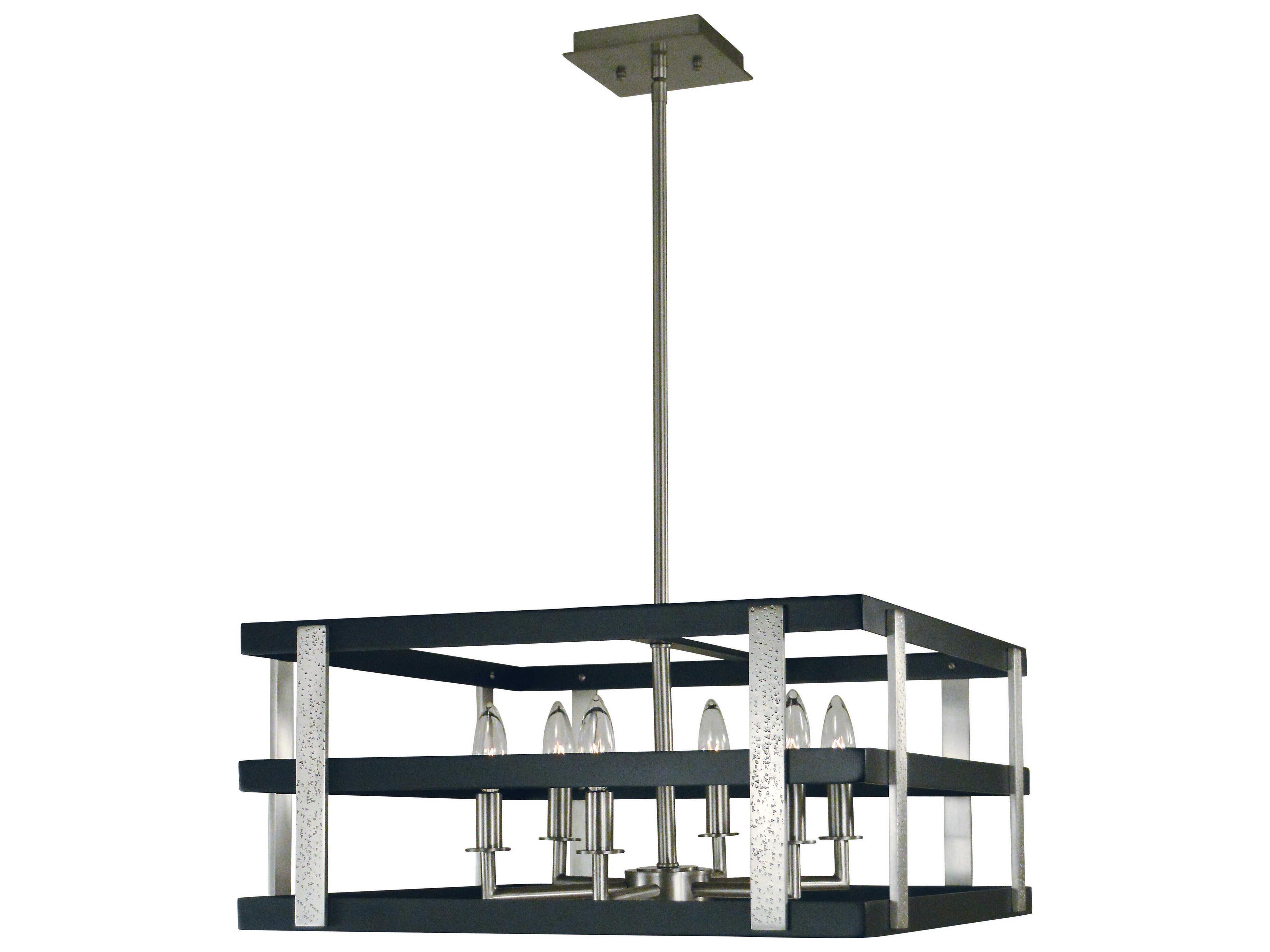 Montreaux 6-Light Brushed Nickel Matte Black Candelabra Chandelier