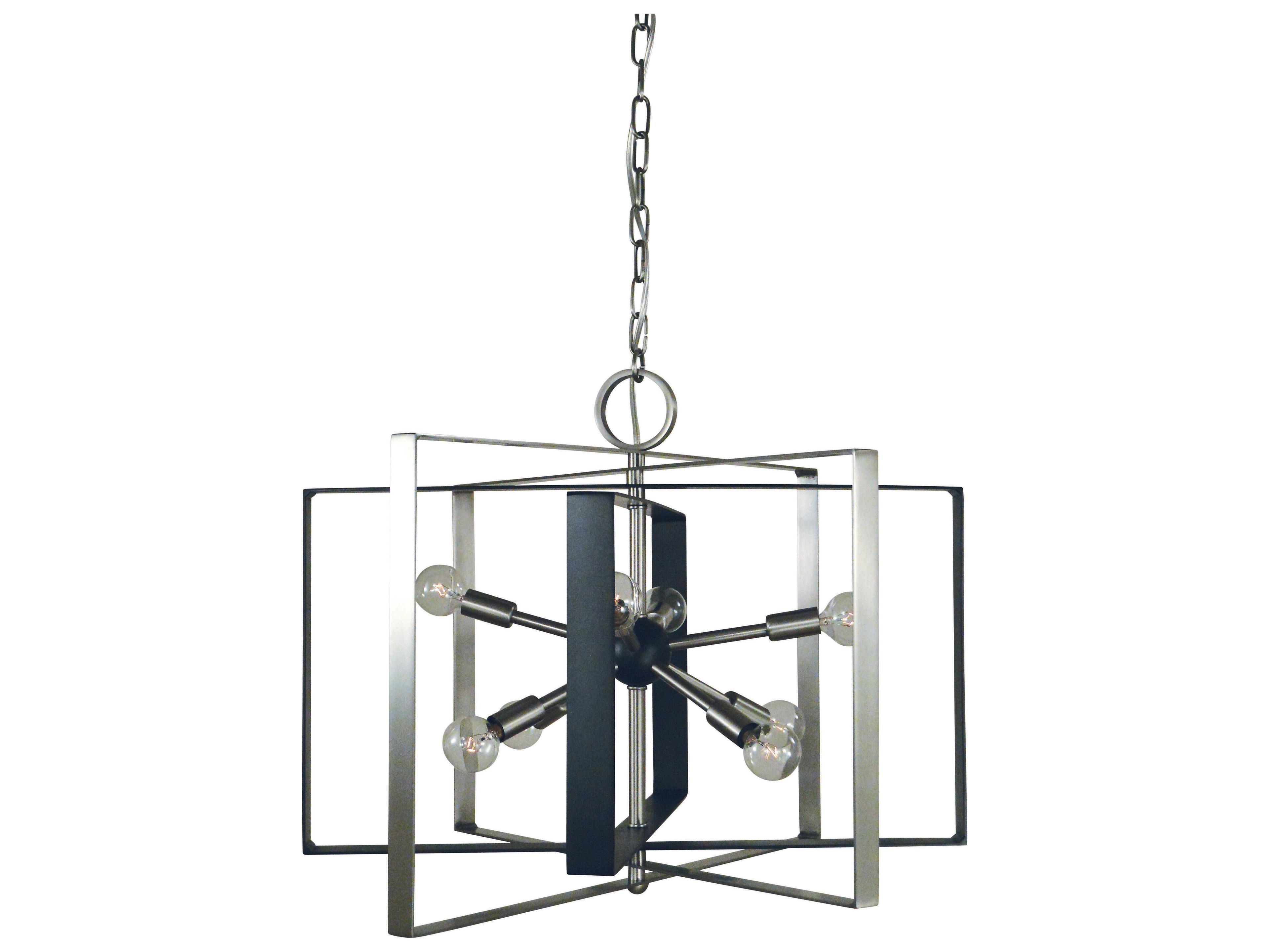 Interstellar 8-Light Brushed Nickel Matte Black Sputnik Pendant