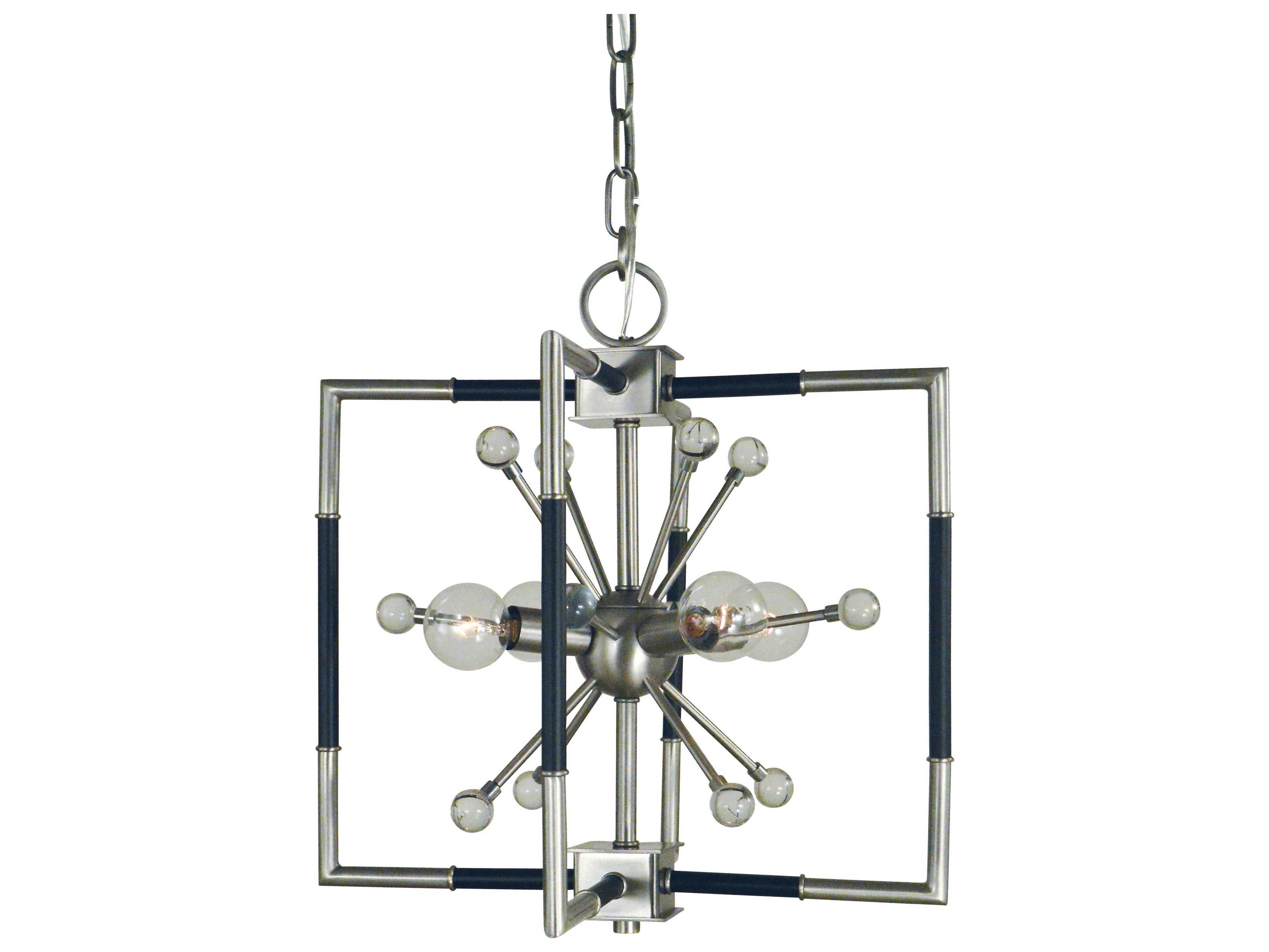Zeta 4-Light Brushed Nickel Matte Black Sputnik Pendant