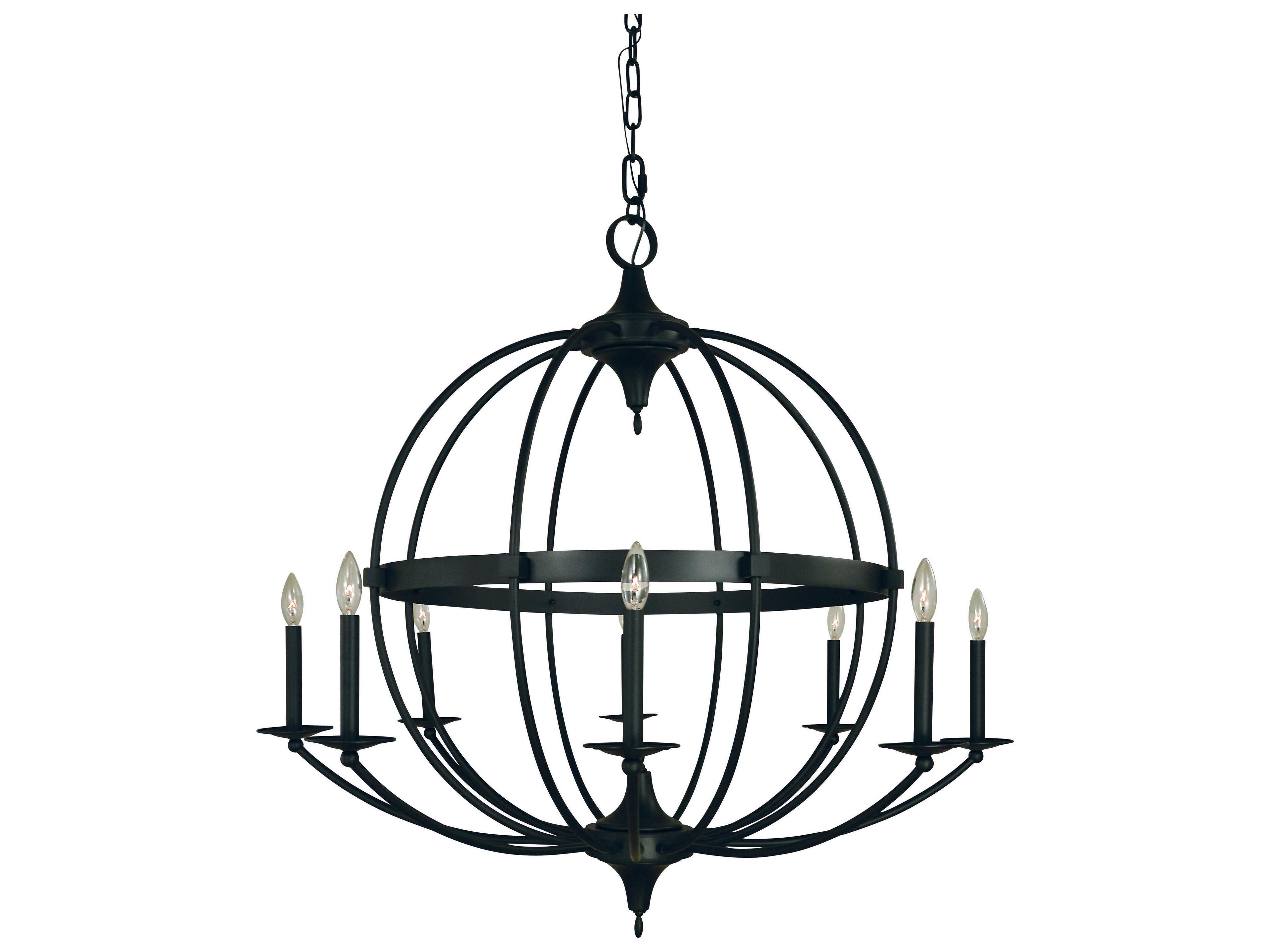 Aurora 8-Light Matte Black Candelabra Chandelier