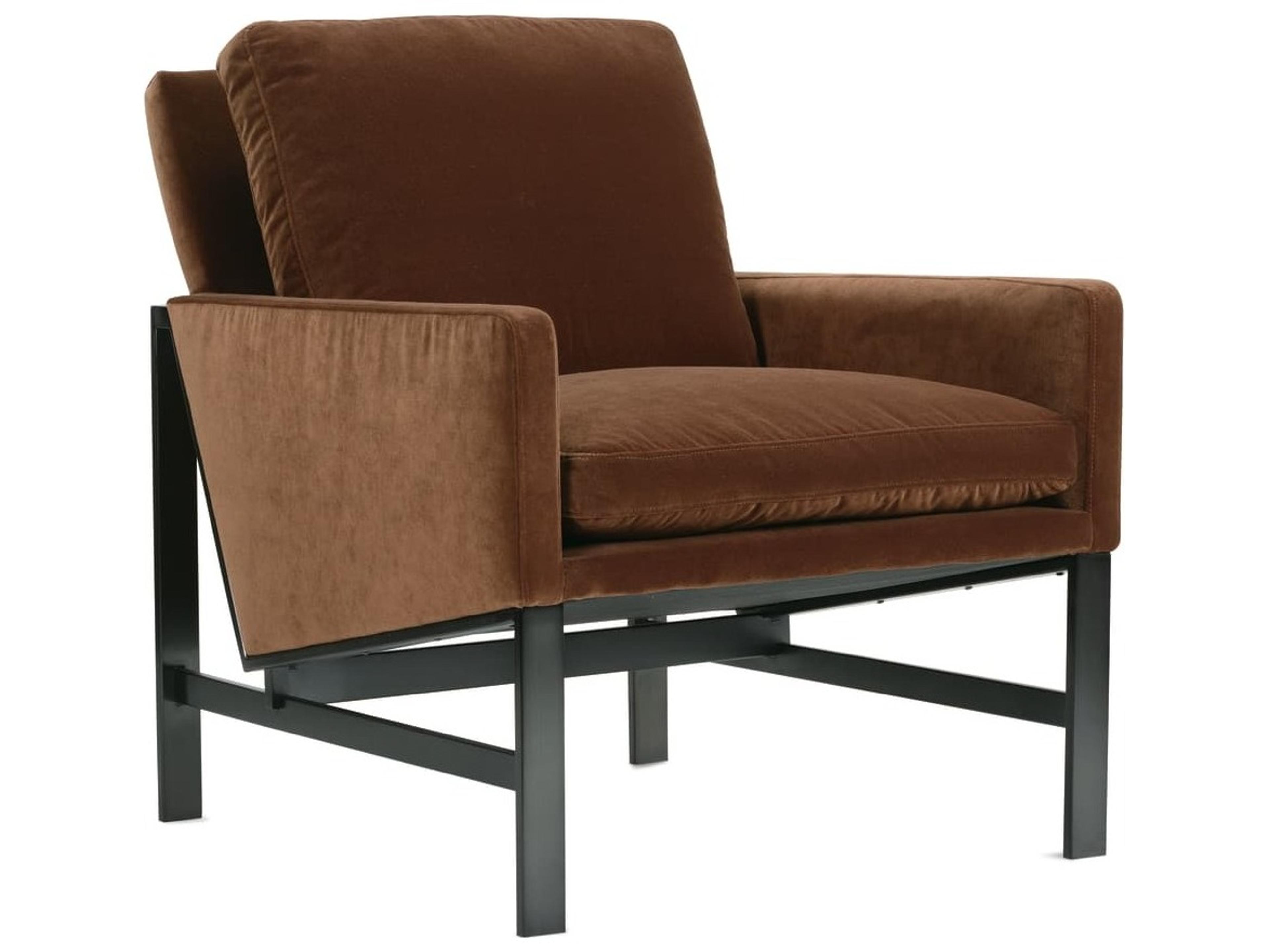 Atticus Brown Fabric Accent Chair