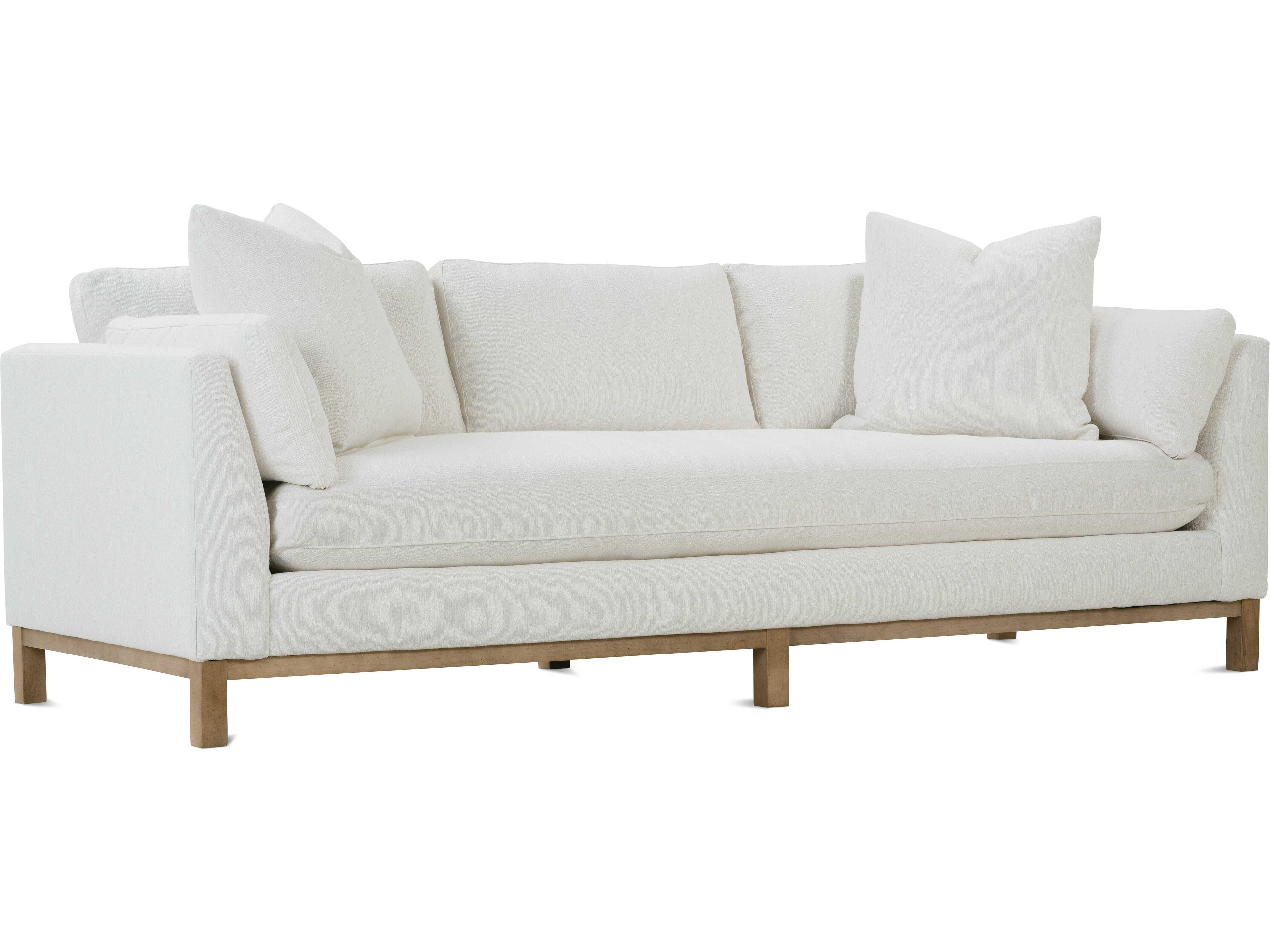 Boden Washed Oak White Upholstered Sofa