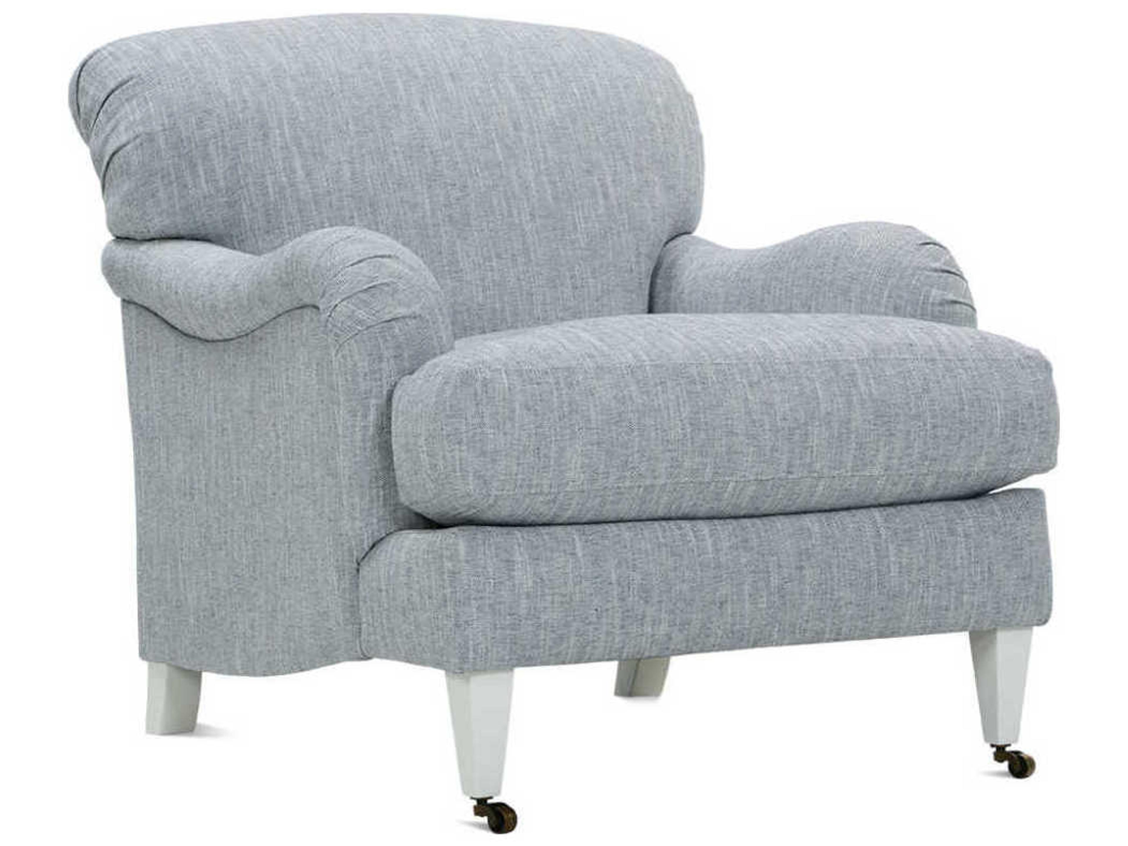 Brampton Rolling Blue Fabric Accent Chair