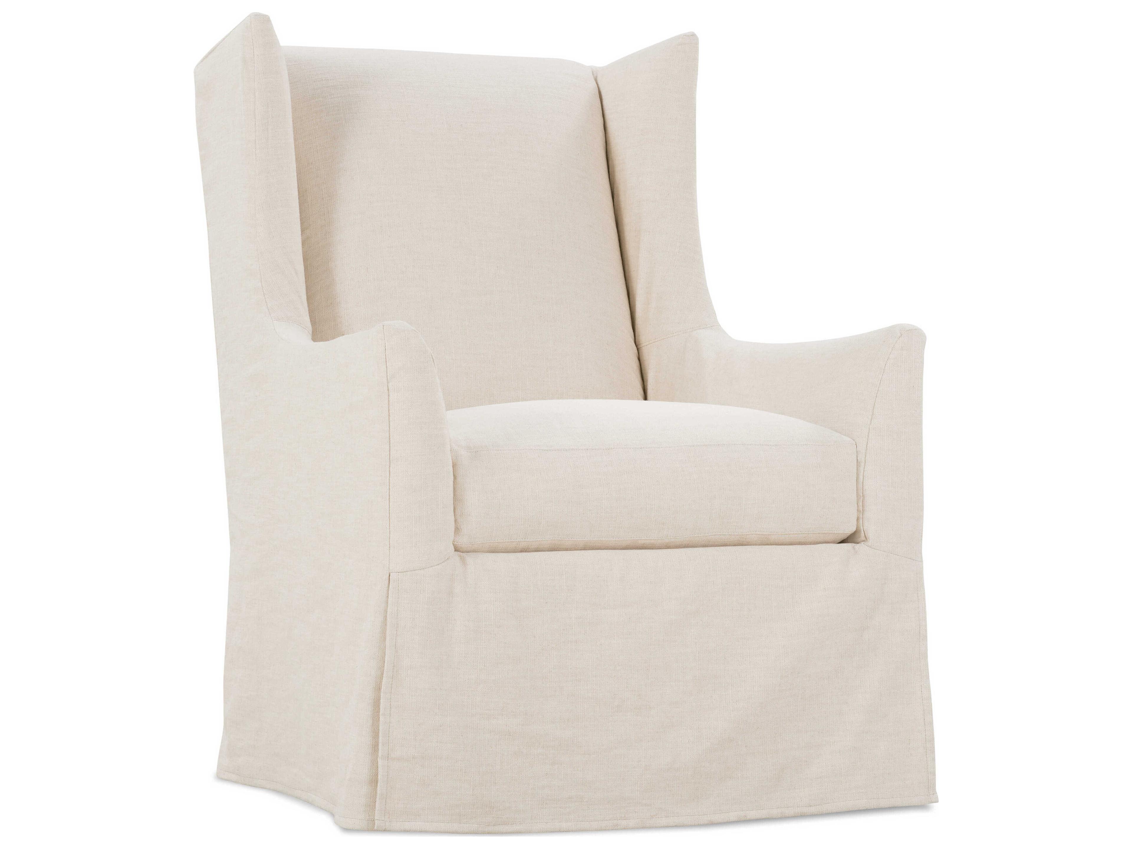 Ellory Swivel Cream Fabric Accent Chair with Slipcover