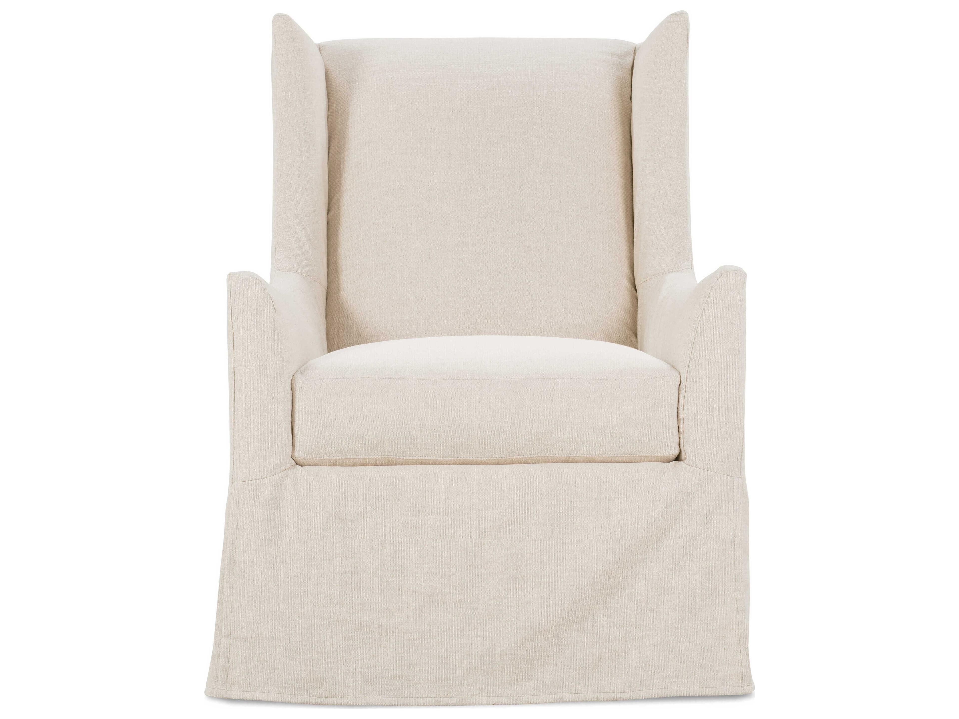 Rowe Ellory Swivel Cream Fabric Accent Chair with Slipcover