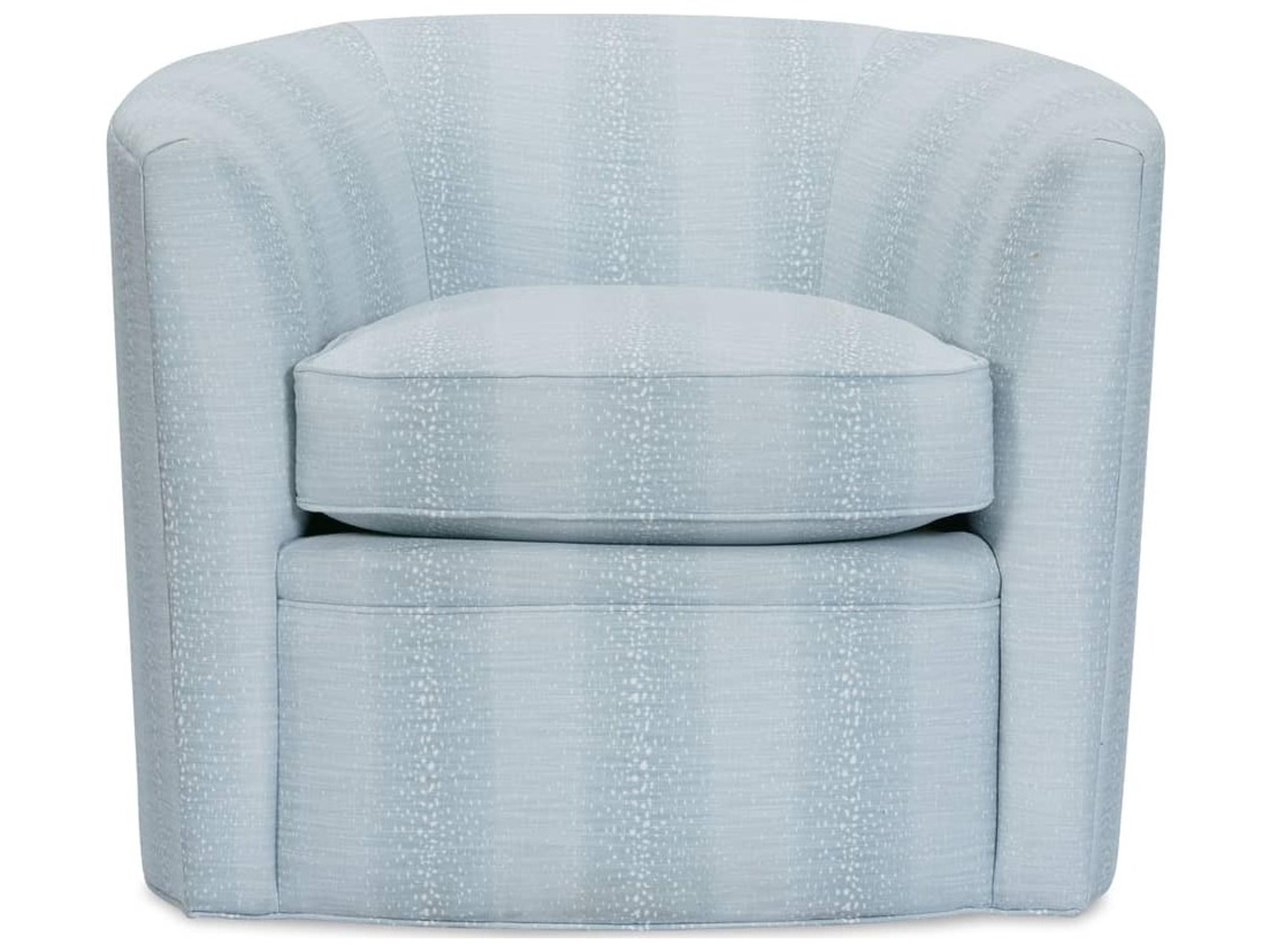 Rowe Baldwin Swivel Blue Fabric Accent Swivel Chair
