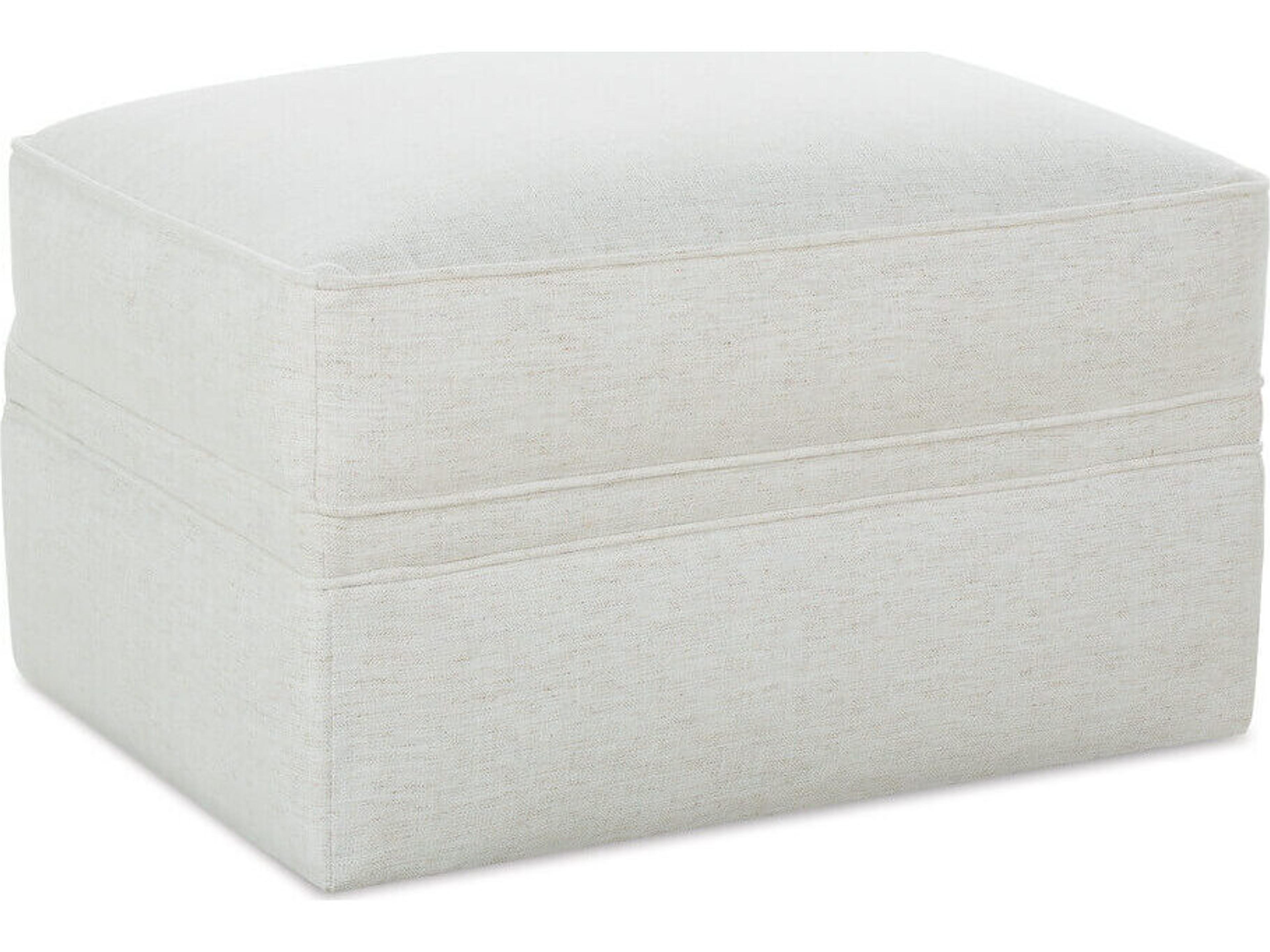 Kara White Upholstered Ottoman