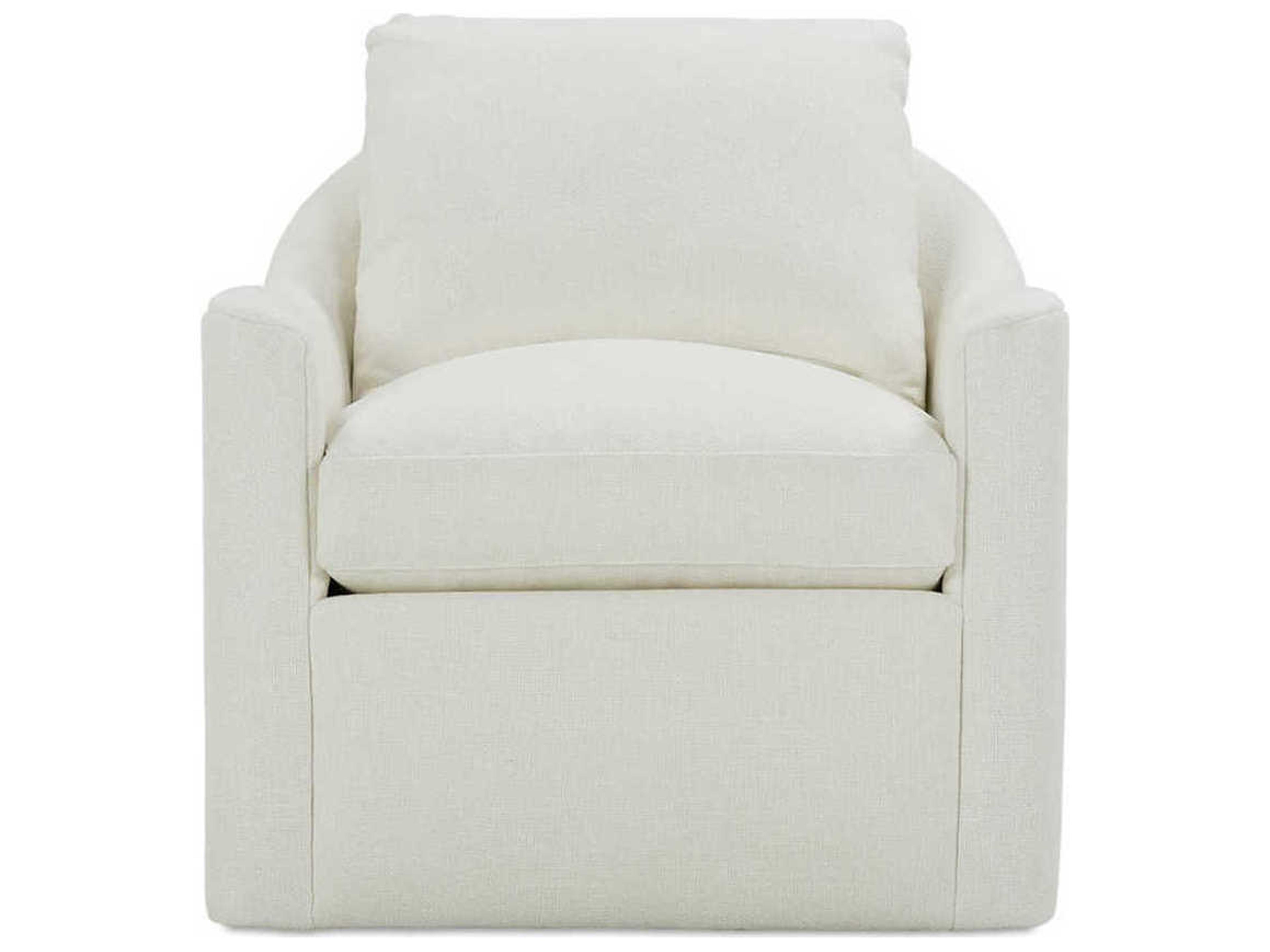 Rowe Laya Swivel White Fabric Accent Swivel Chair