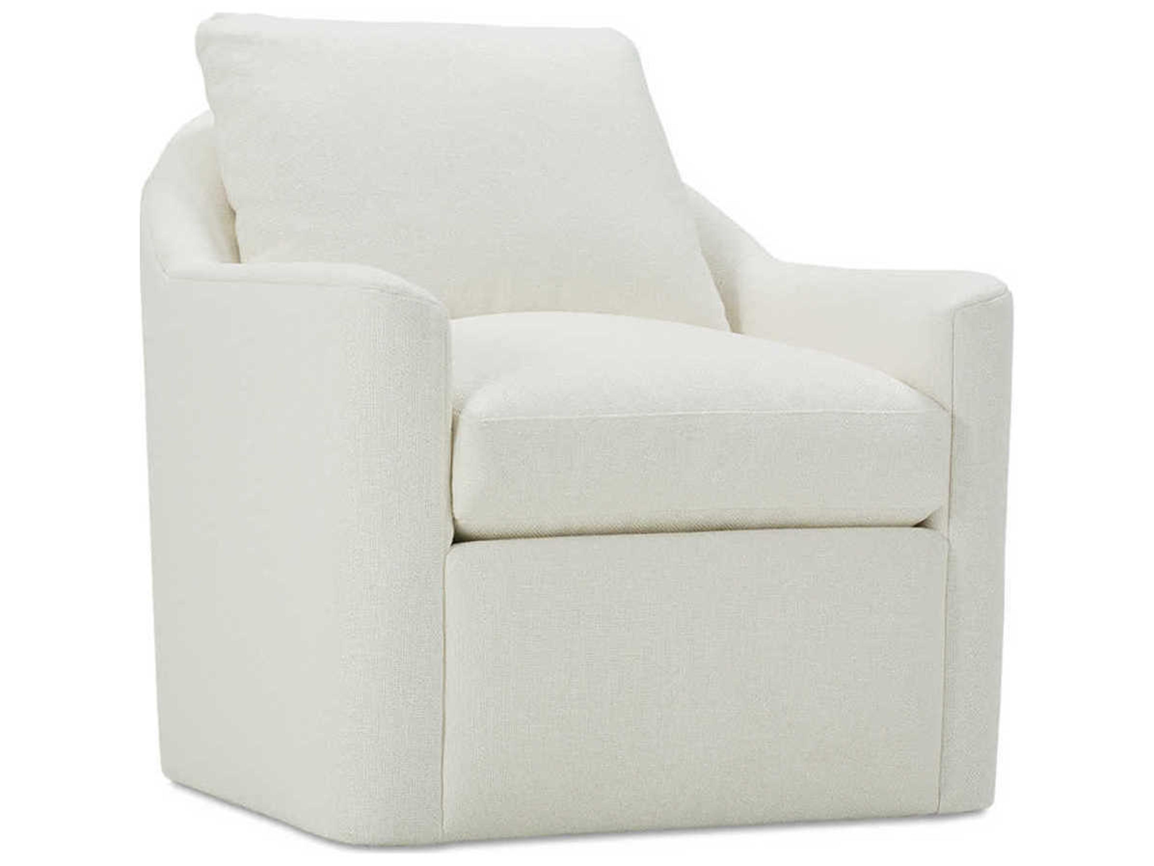Rowe Laya Swivel White Fabric Accent Swivel Chair