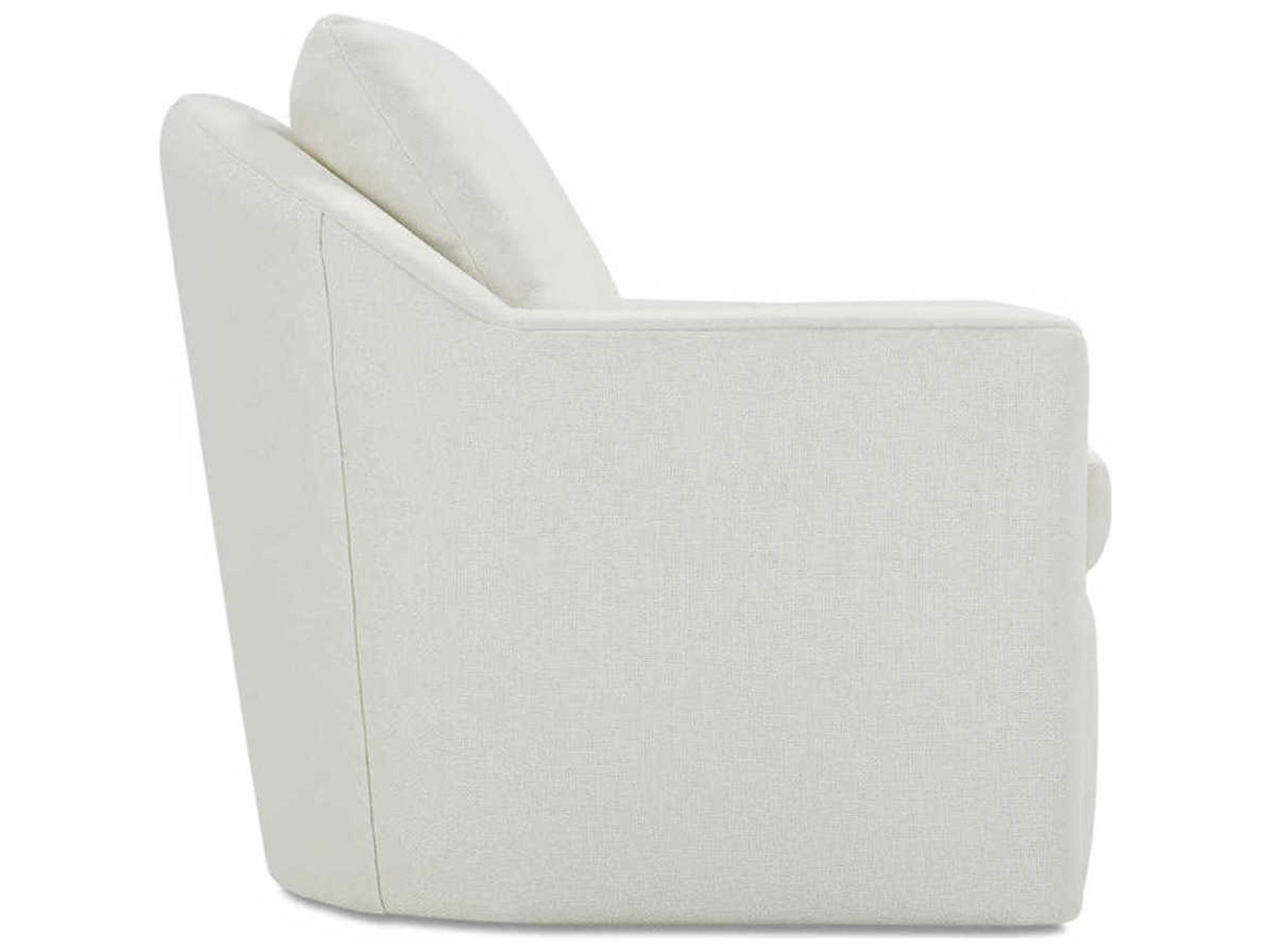 Rowe Laya Swivel White Fabric Accent Swivel Chair