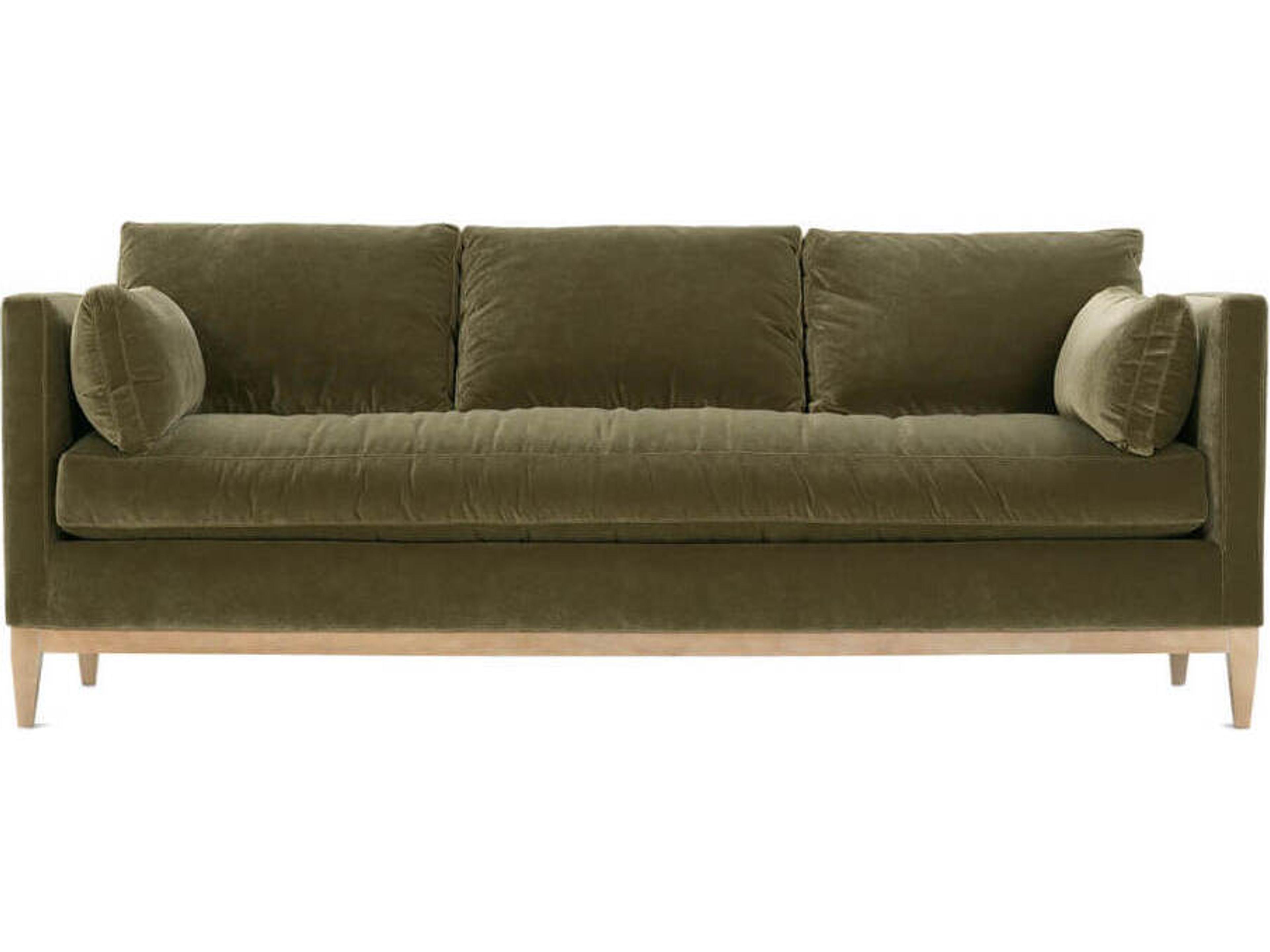 Leo Washed Oak Green Upholstered Sofa
