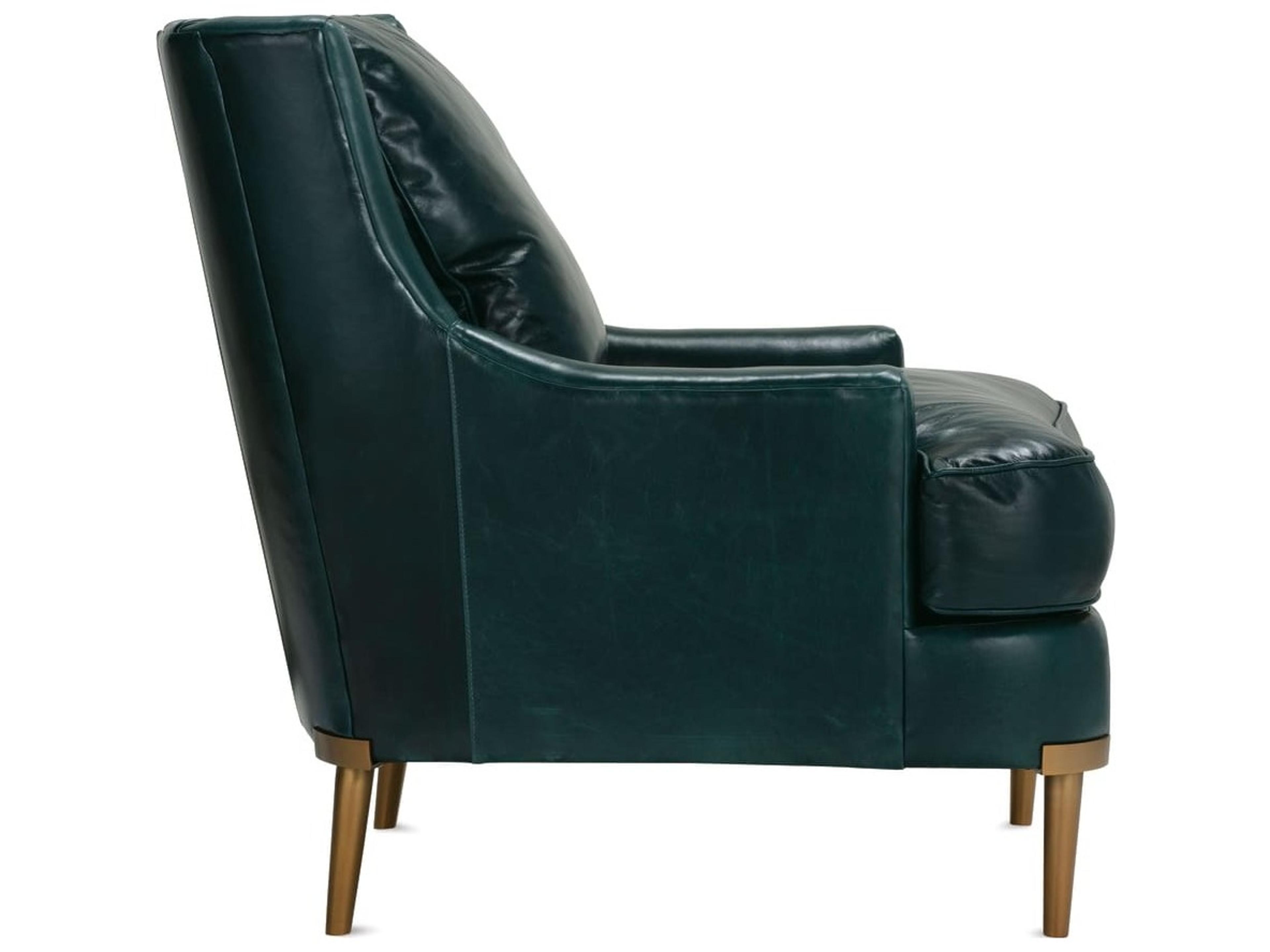 Rowe Lyra Green Leather Accent Chair