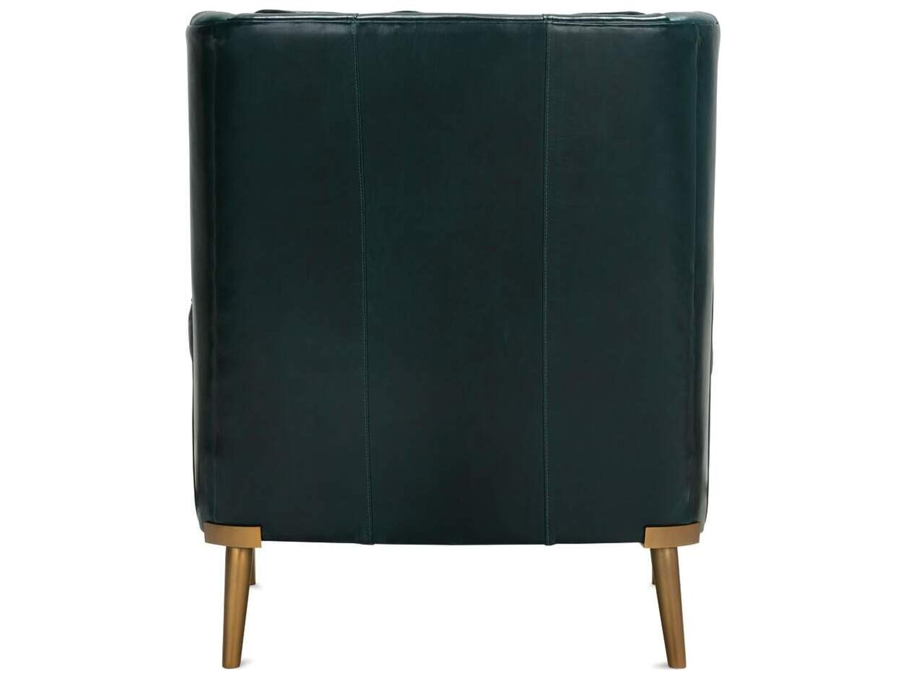 Rowe Lyra Green Leather Accent Chair