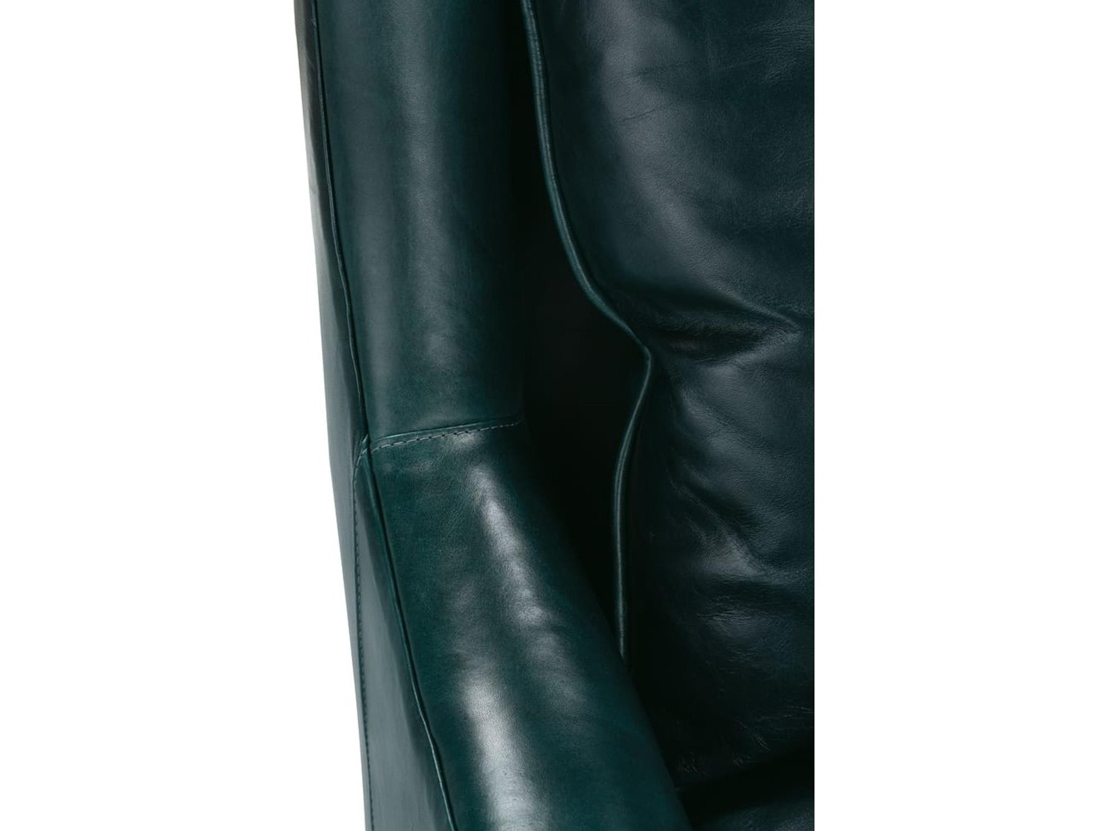 Rowe Lyra Green Leather Accent Chair