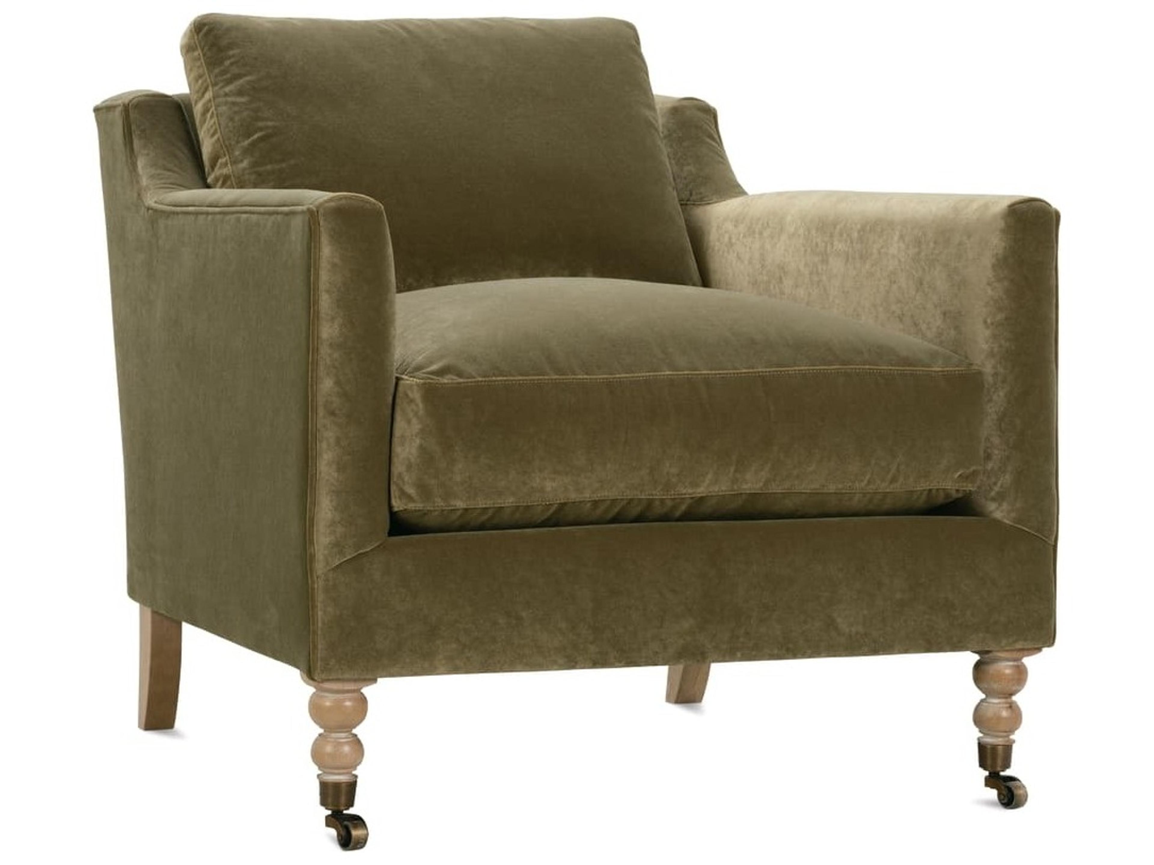 Madeline Rolling Green Fabric Accent Chair