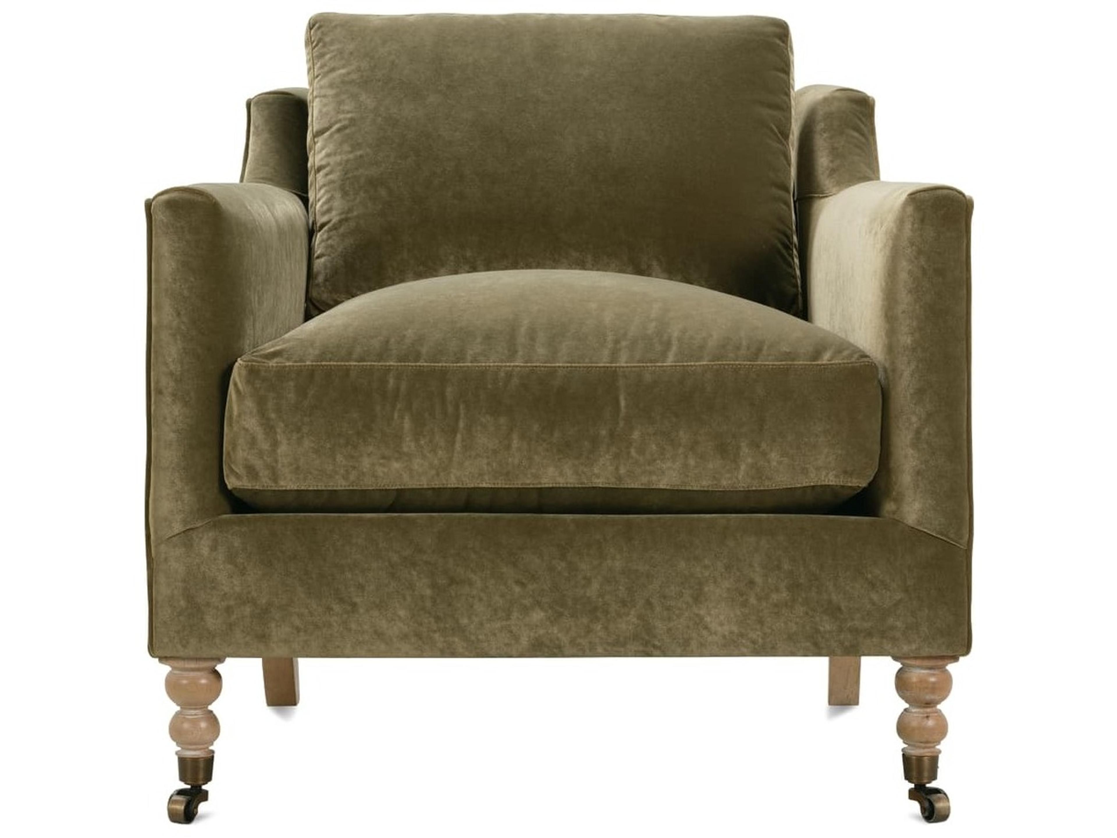 Rowe Madeline Rolling Green Fabric Accent Chair
