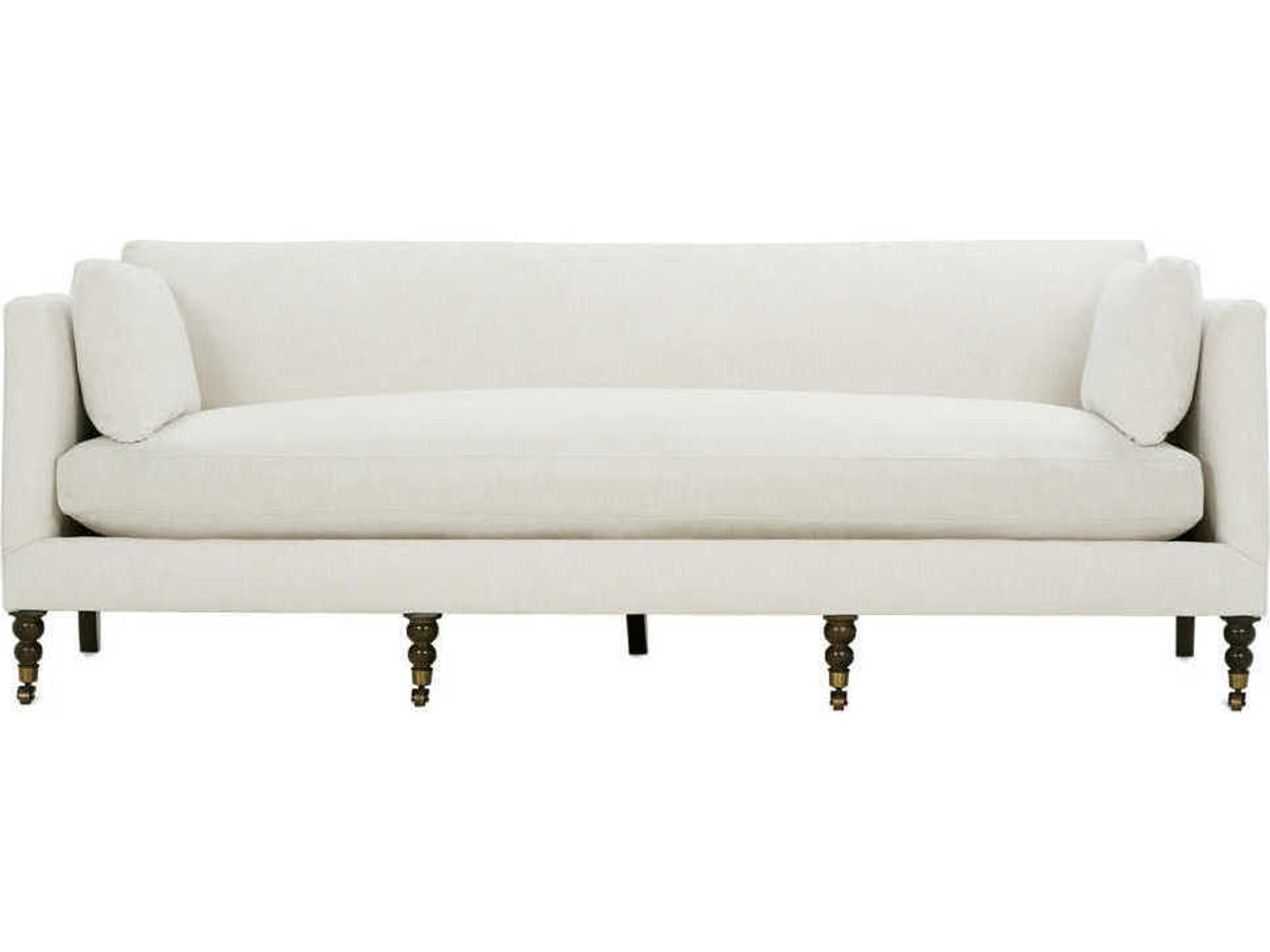 Madeline Chocolate White Upholstered Sofa