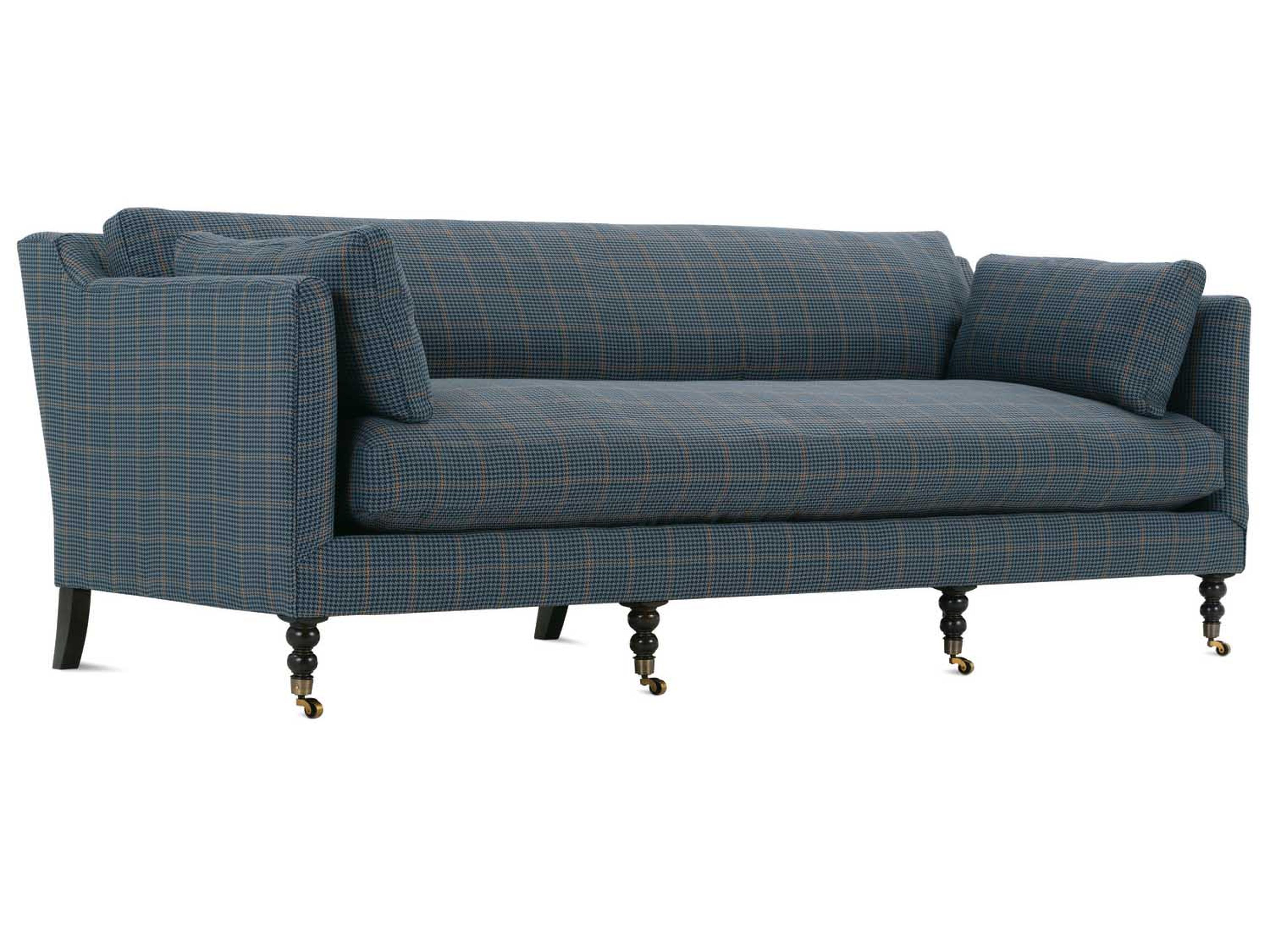 Madeline Chocolate Blue Upholstered Sofa