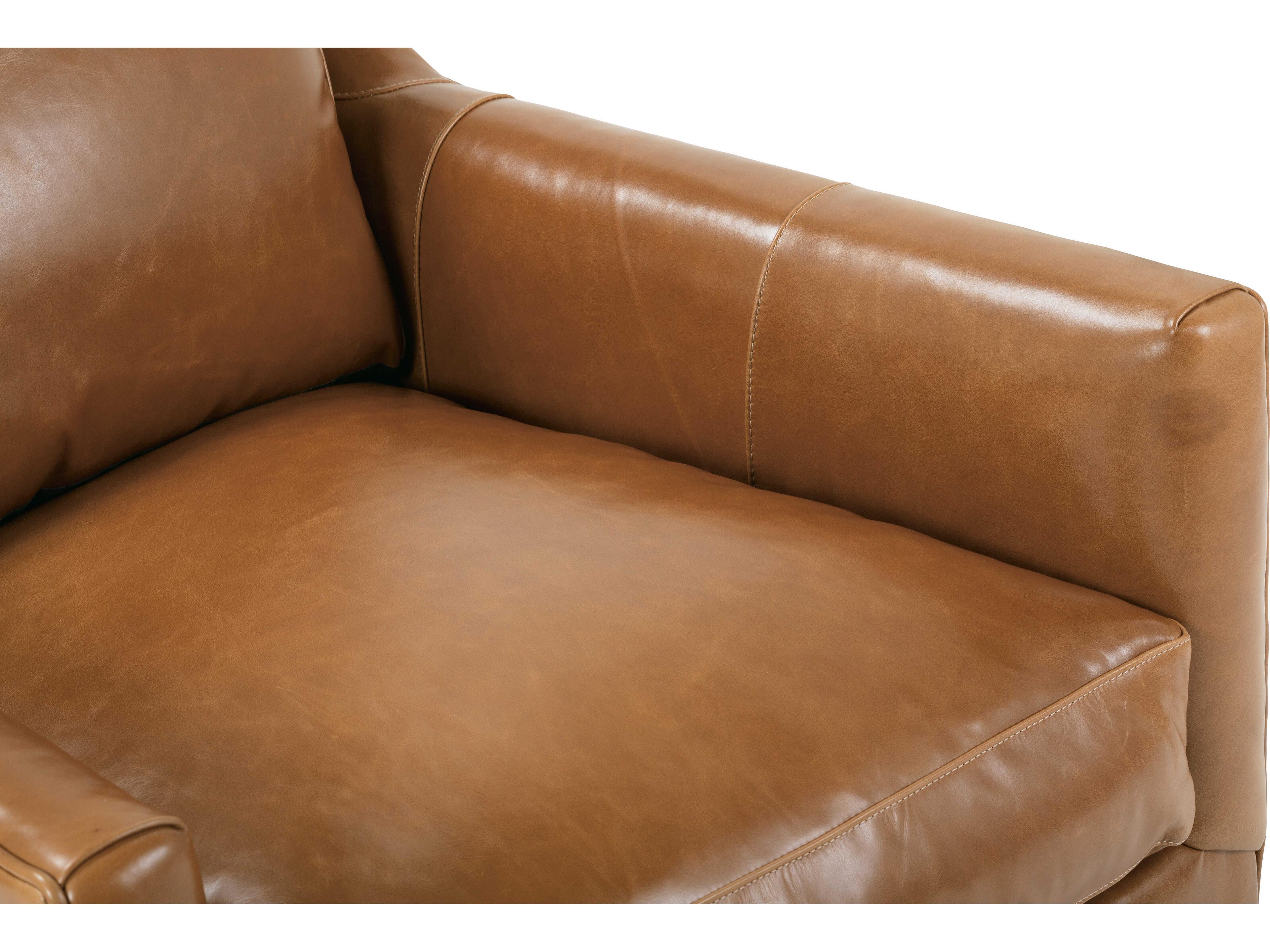 Rowe Madeline Rolling Brown Leather Accent Chair