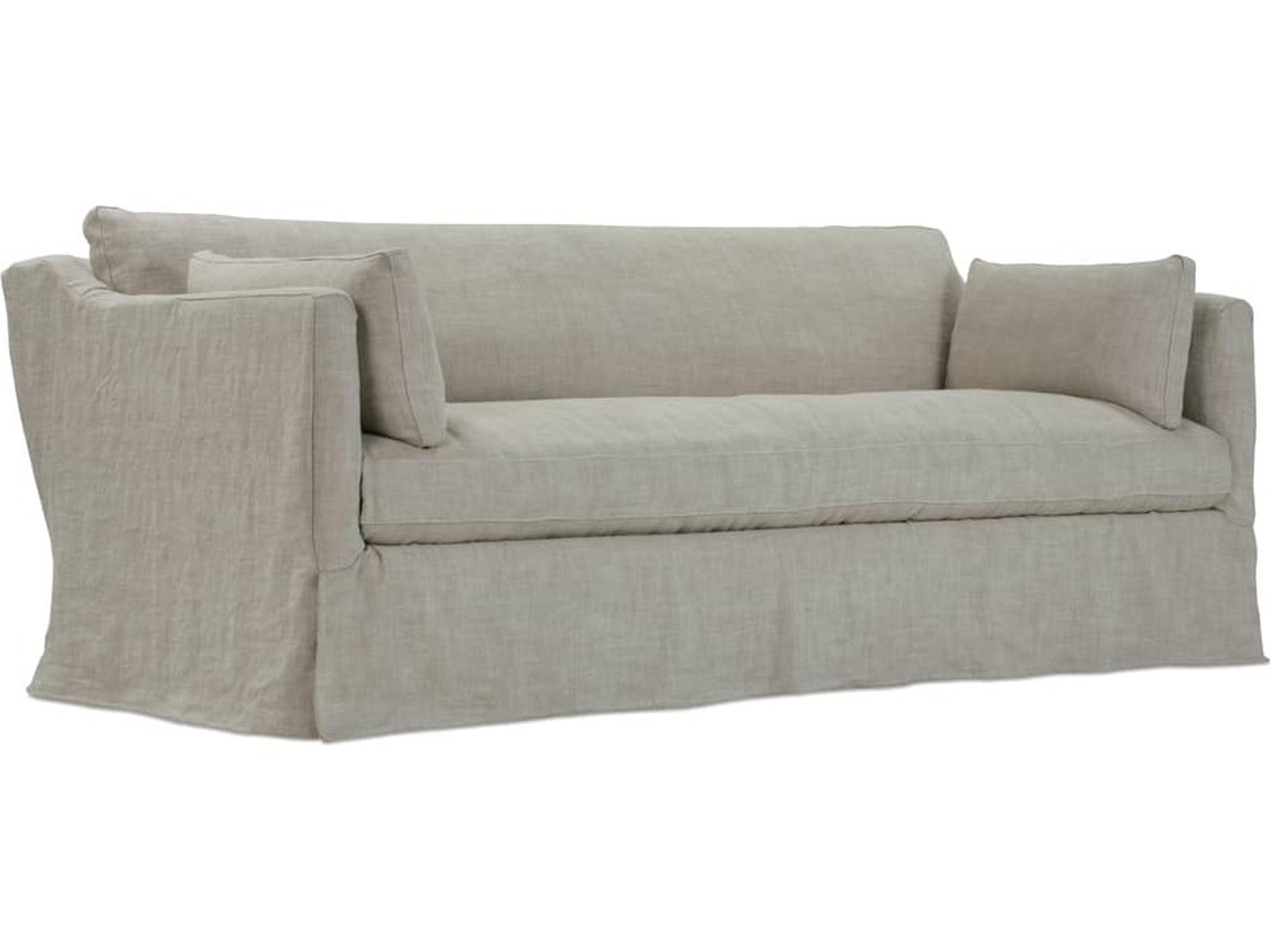 Natural Gray Upholstered Slip Sofa