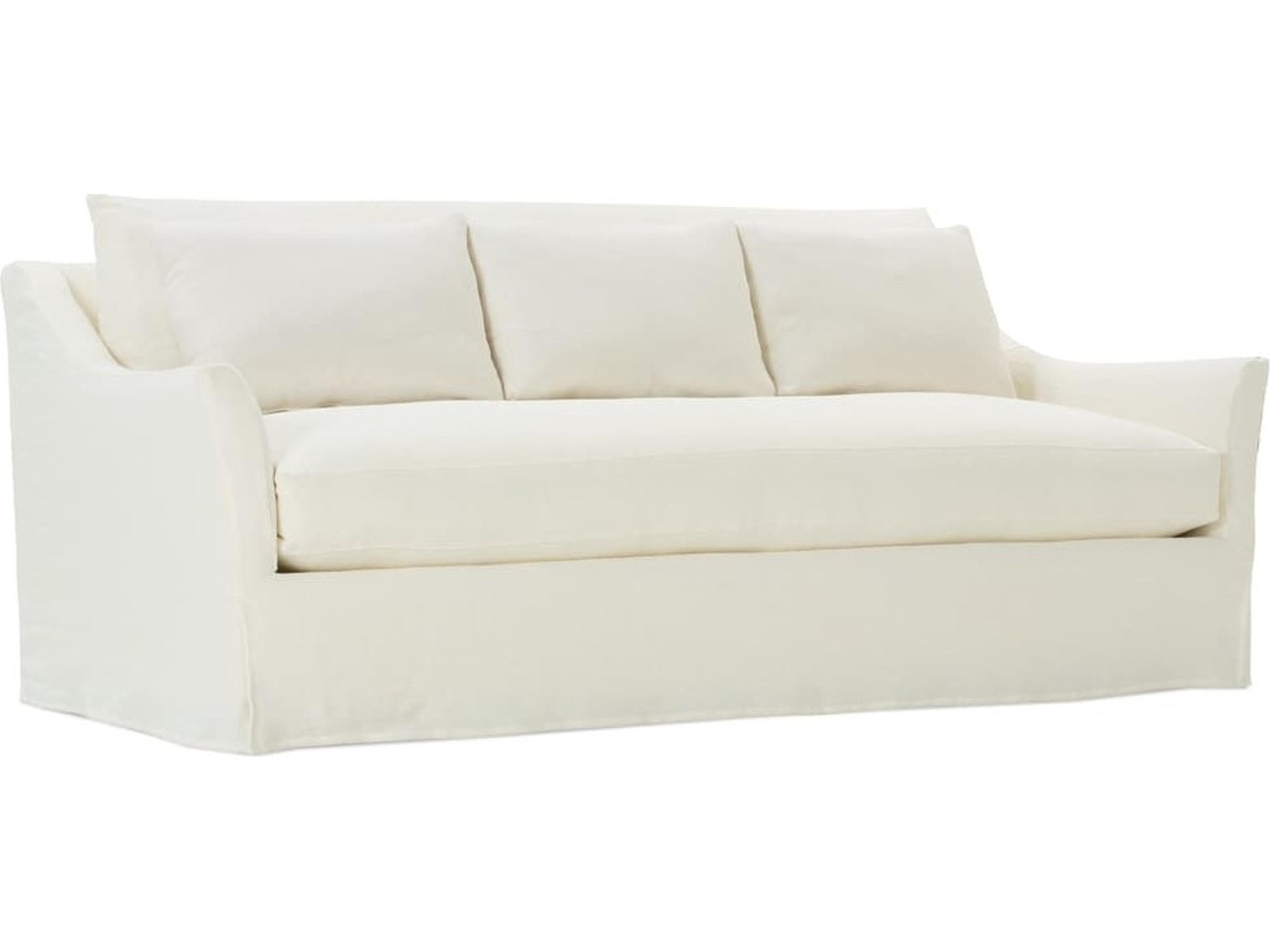 Moreau White Upholstered Slip Sofa