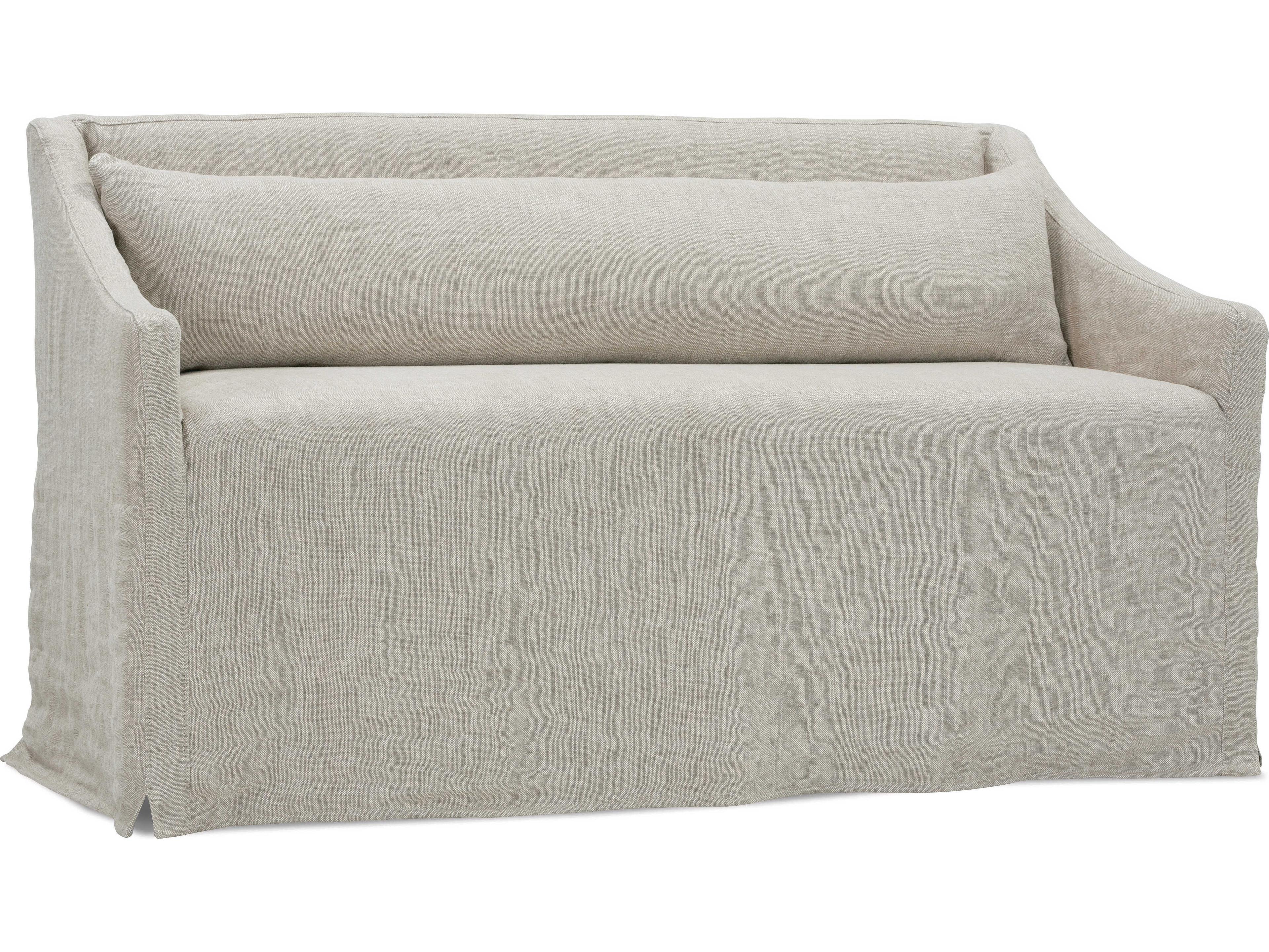 Odessa Beige Upholstered Accent Bench with Slipcover