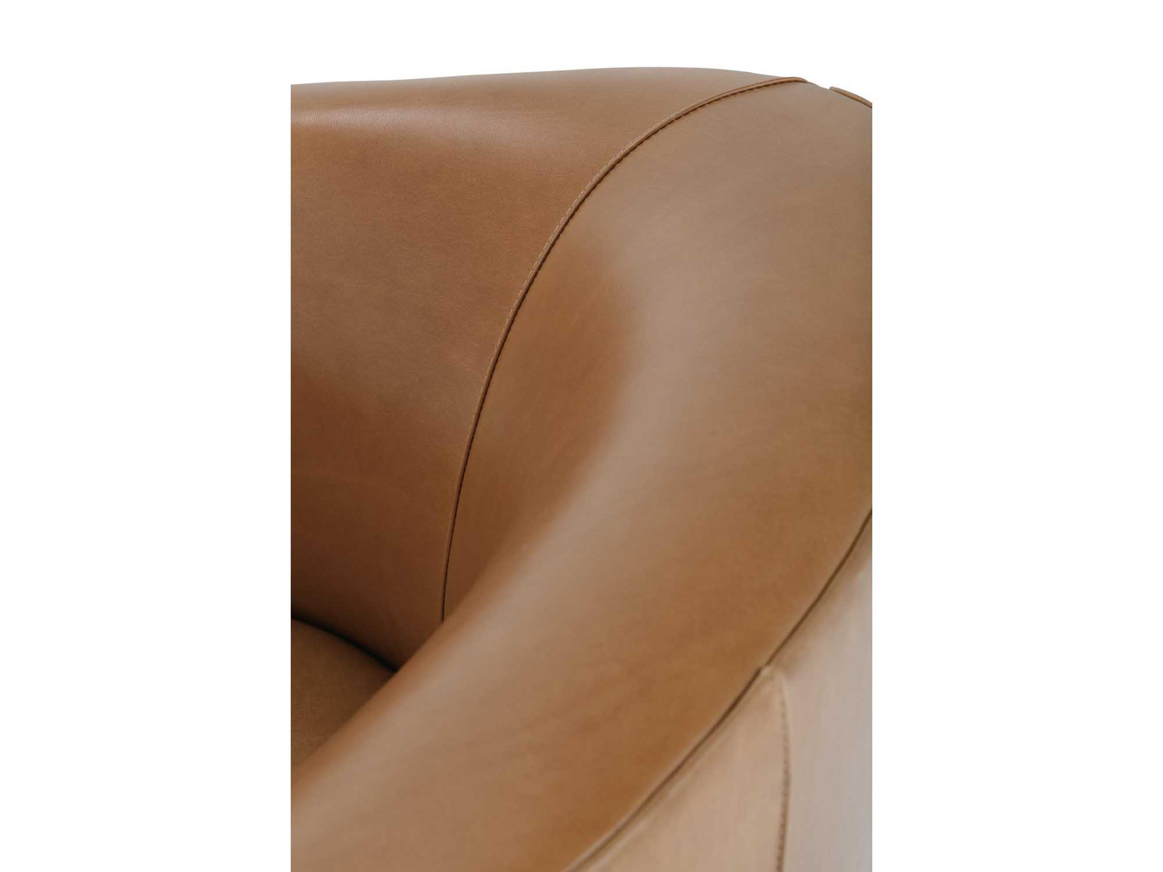 Rowe Pate Swivel Brown Leather Accent Chair