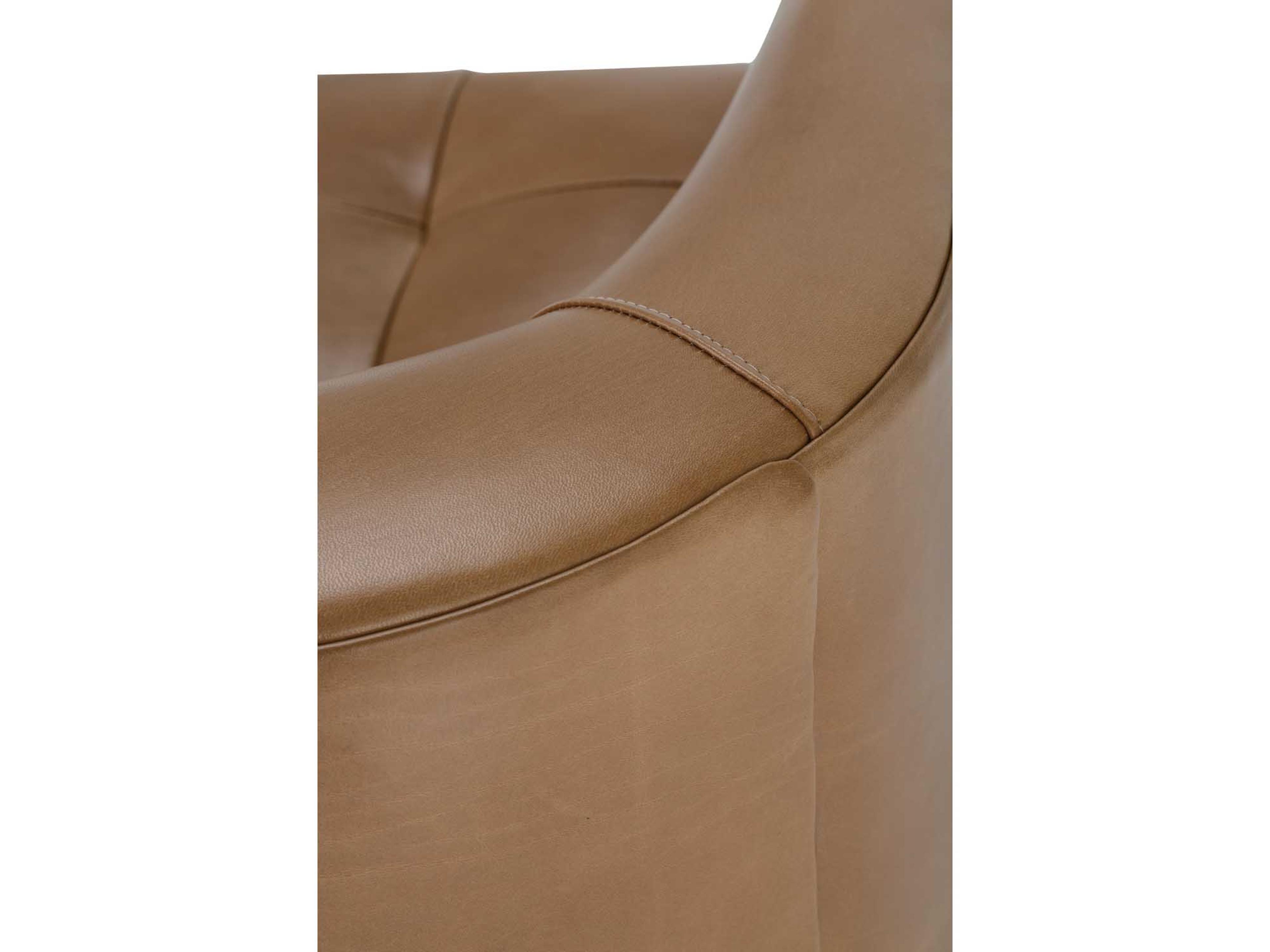 Rowe Pate Swivel Brown Leather Accent Chair