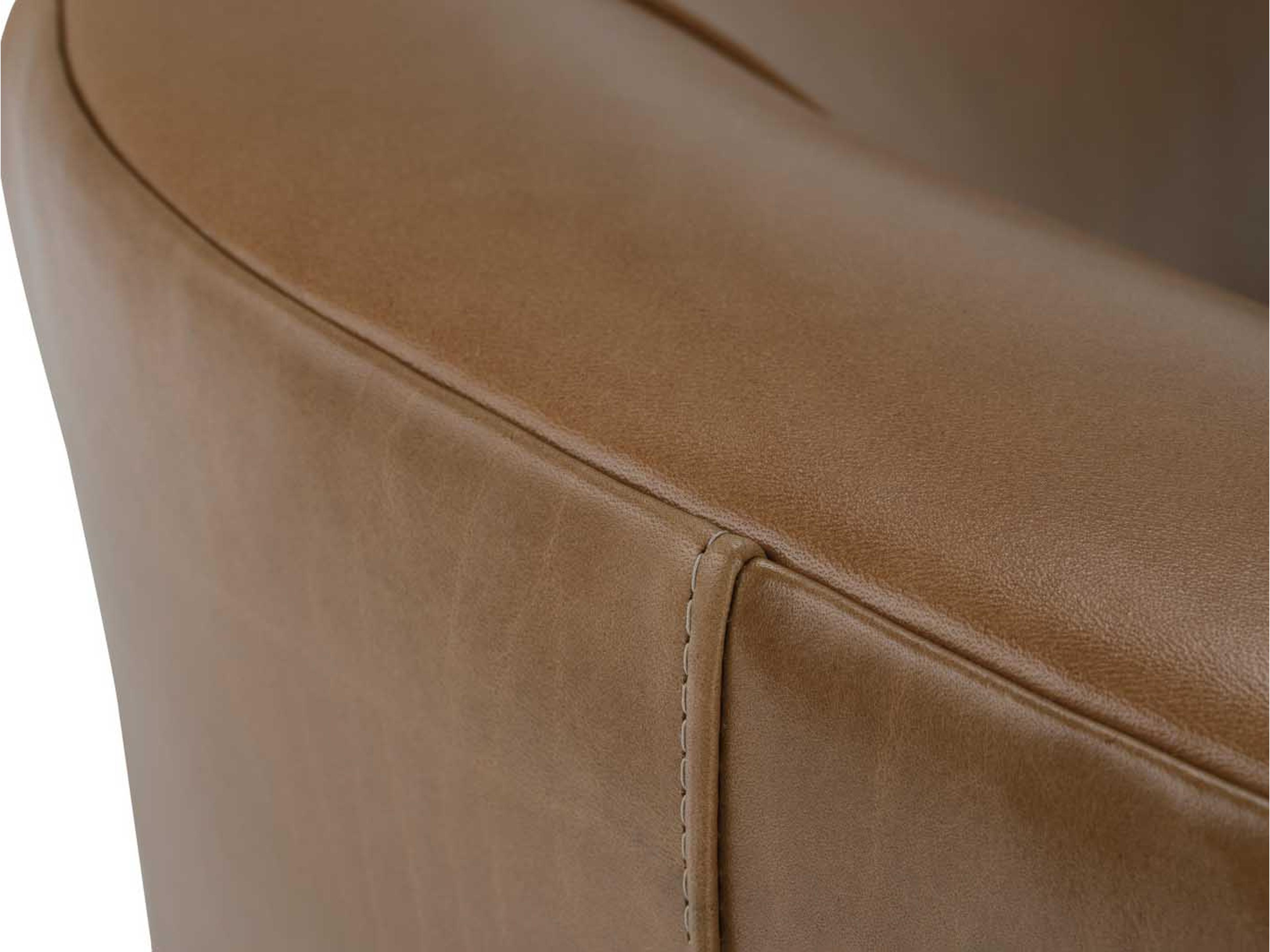 Rowe Pate Swivel Brown Leather Accent Chair