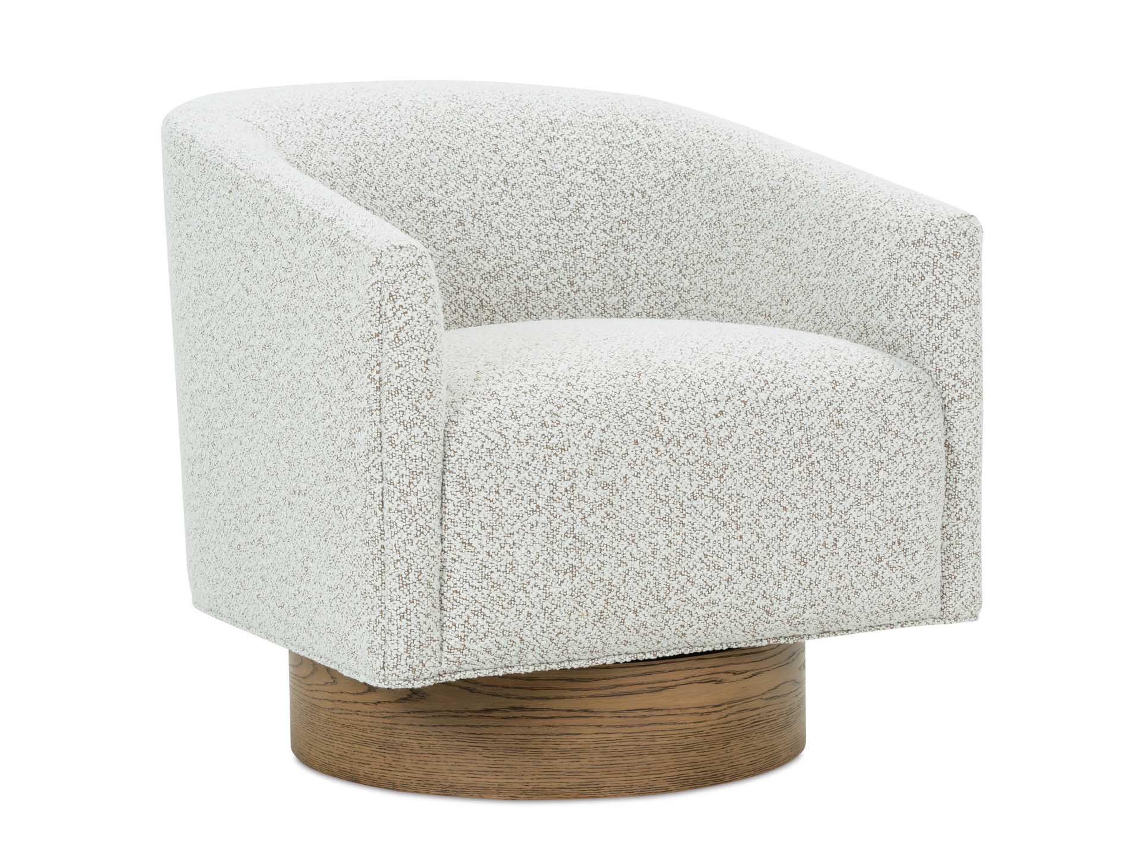 Petra Swivel White Fabric Accent Chair