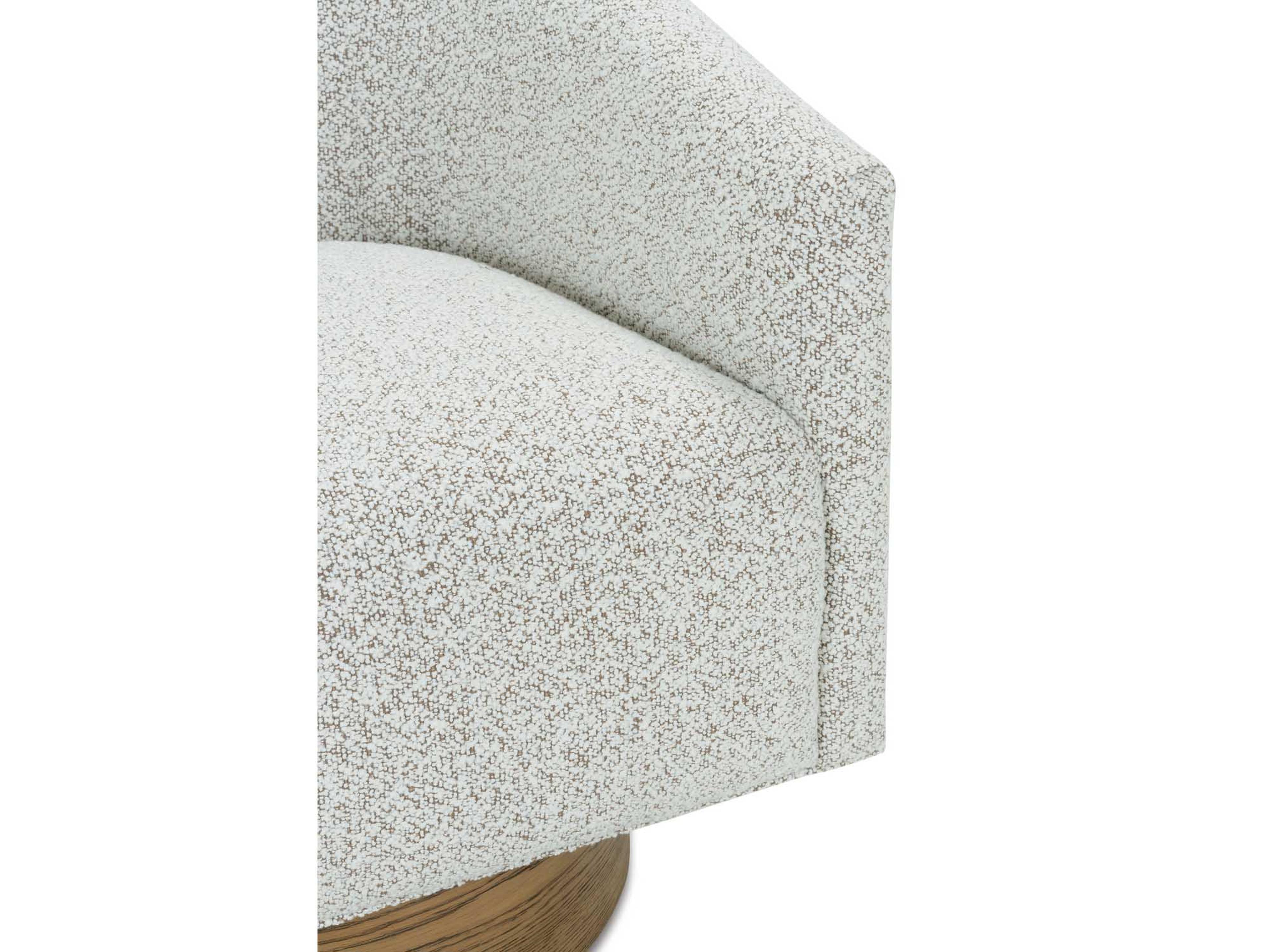 Rowe Petra Swivel White Fabric Accent Chair