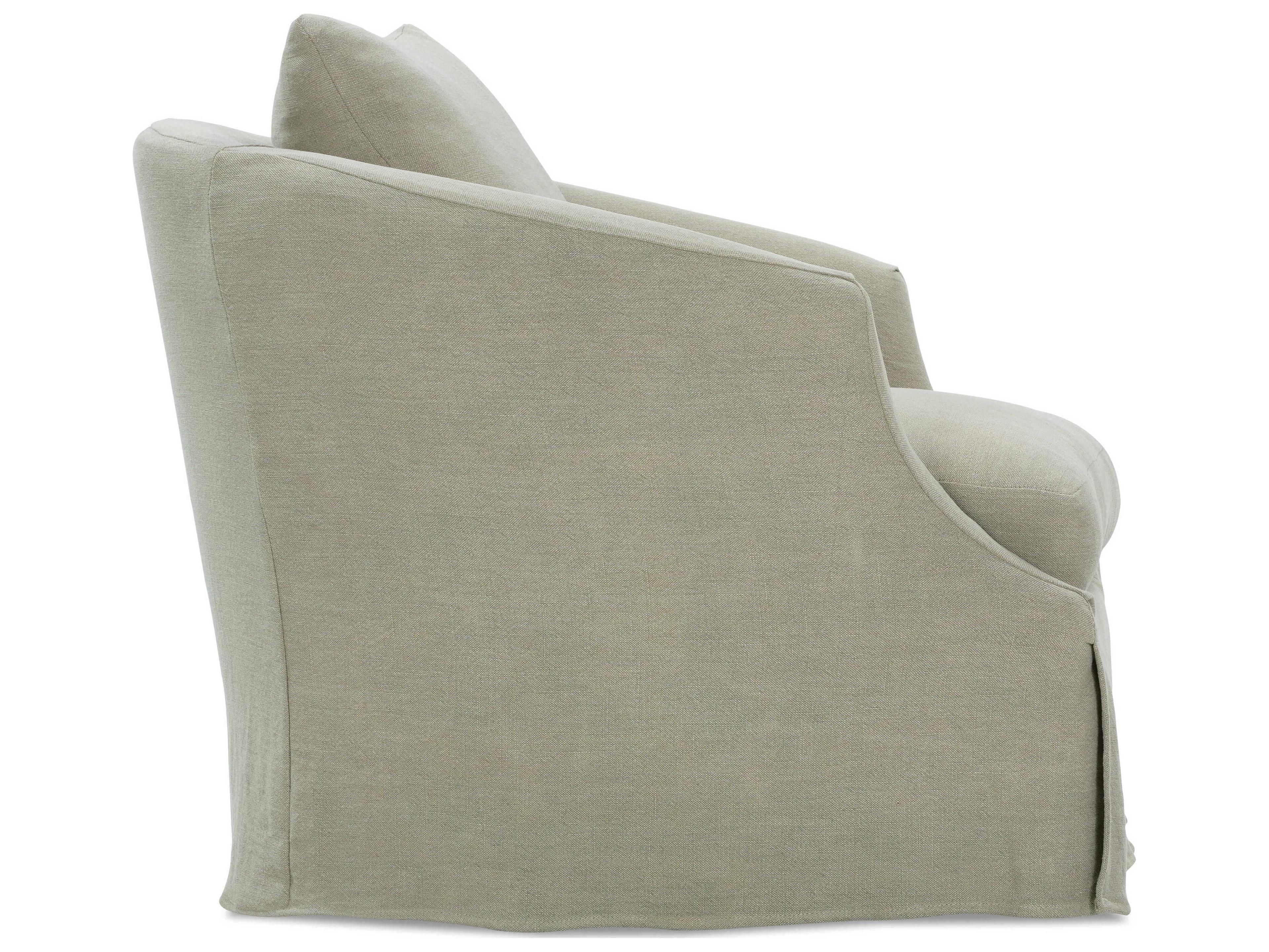 Rowe Emmerson Swivel Green Fabric Accent Chair with Slipcover