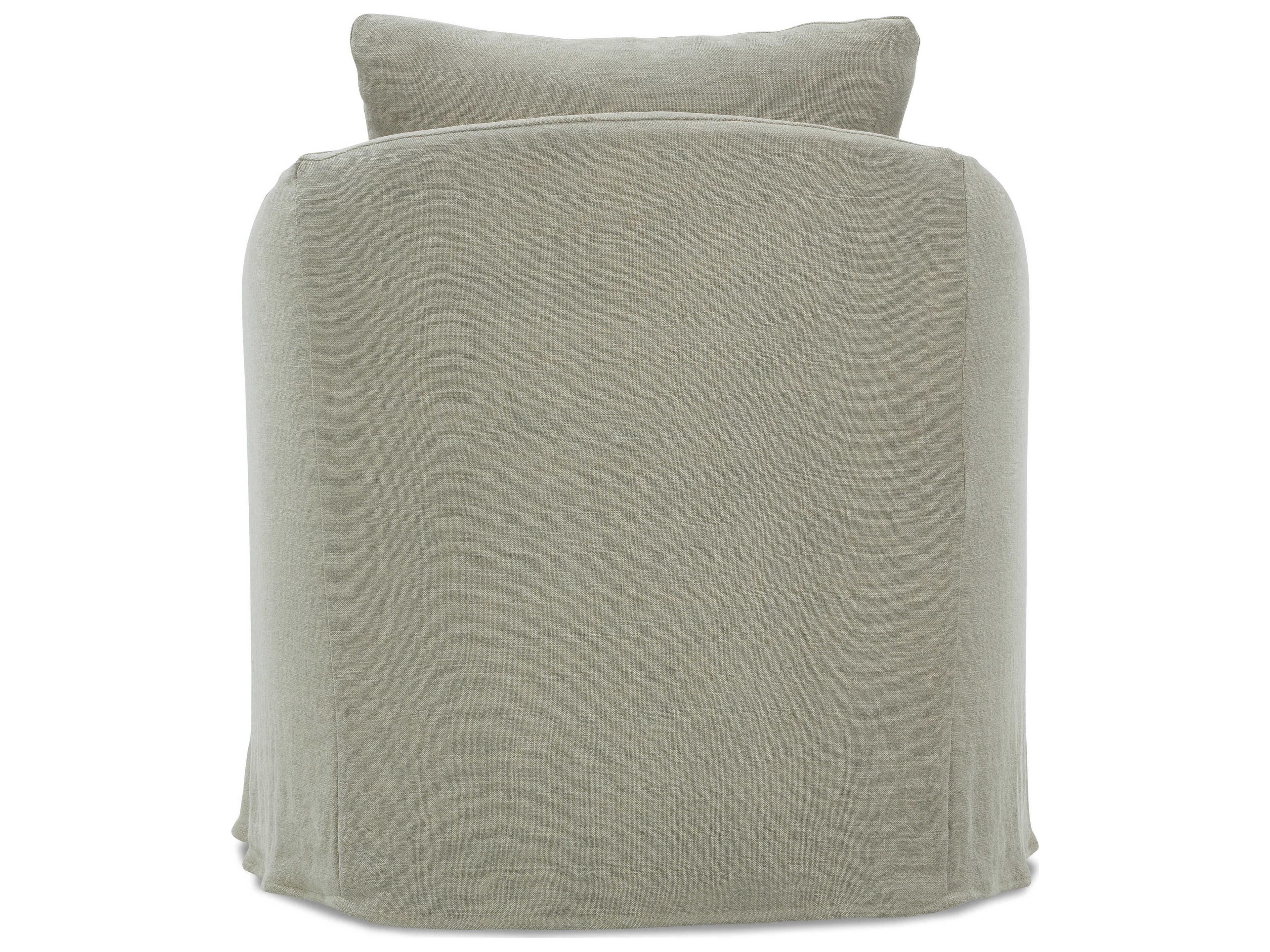 Rowe Emmerson Swivel Green Fabric Accent Chair with Slipcover