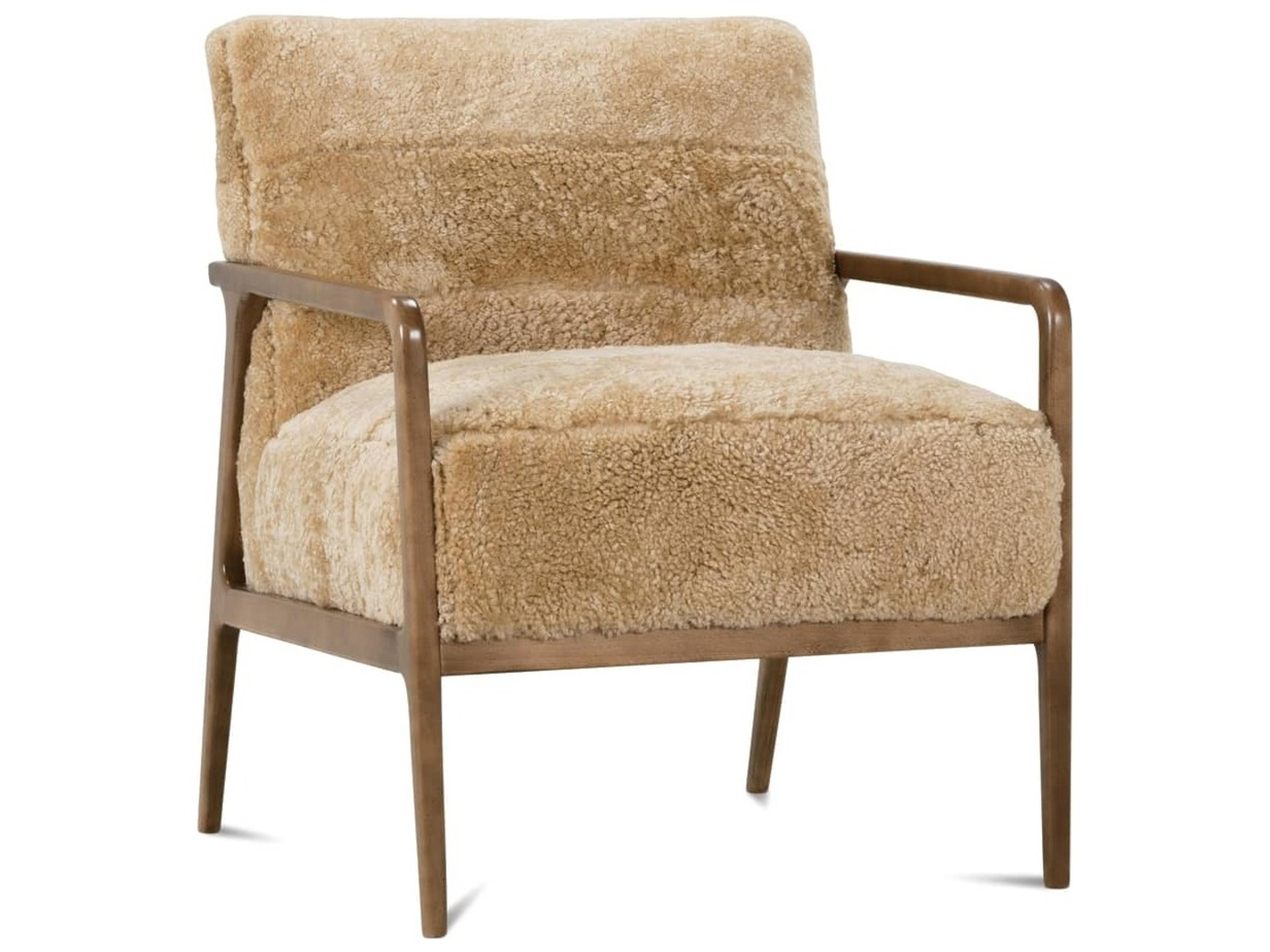 Phifer Brown Leather Hide on Hair Accent Chair