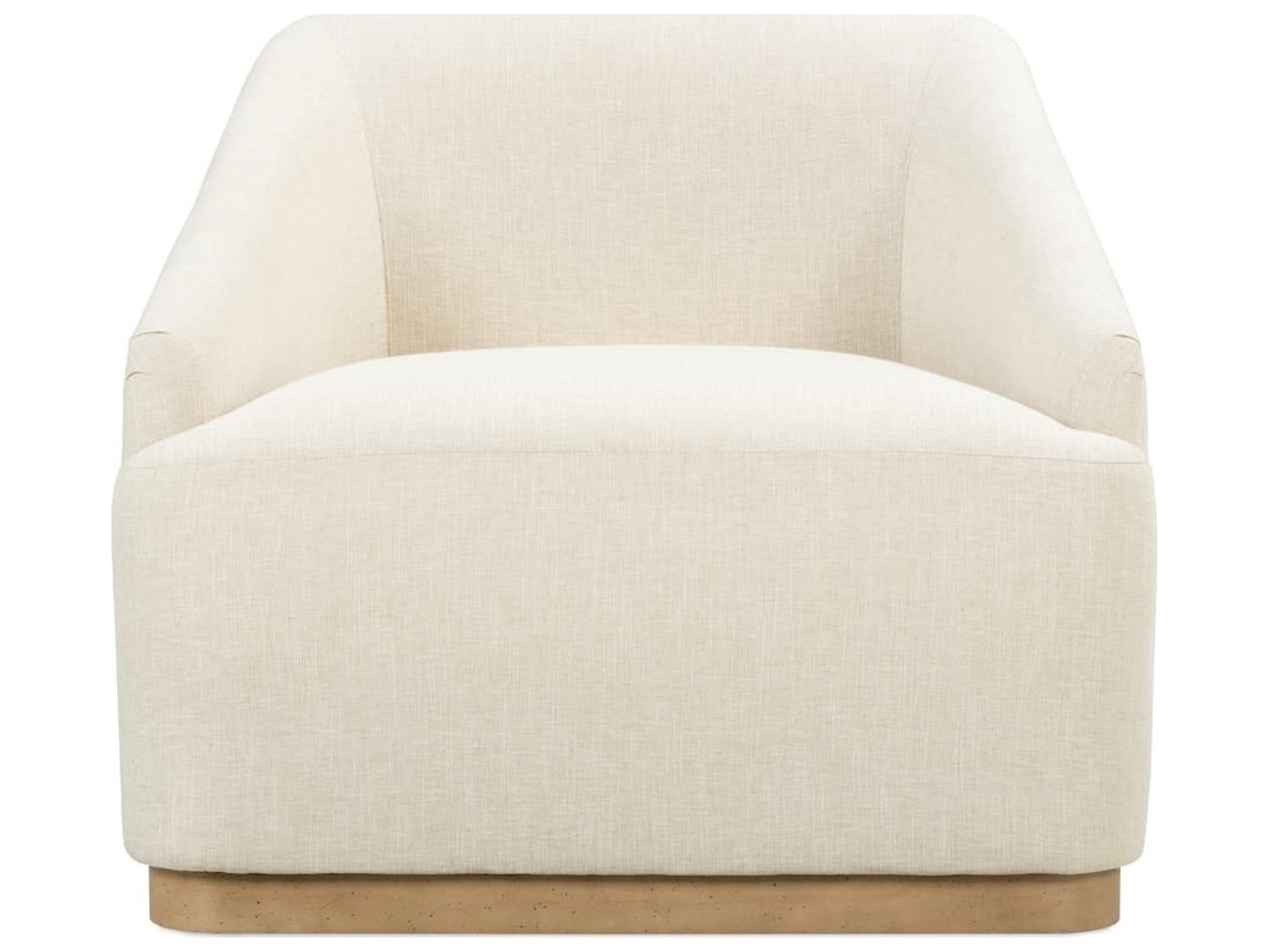 Rowe Bernie Swivel White Fabric Accent Swivel Chair