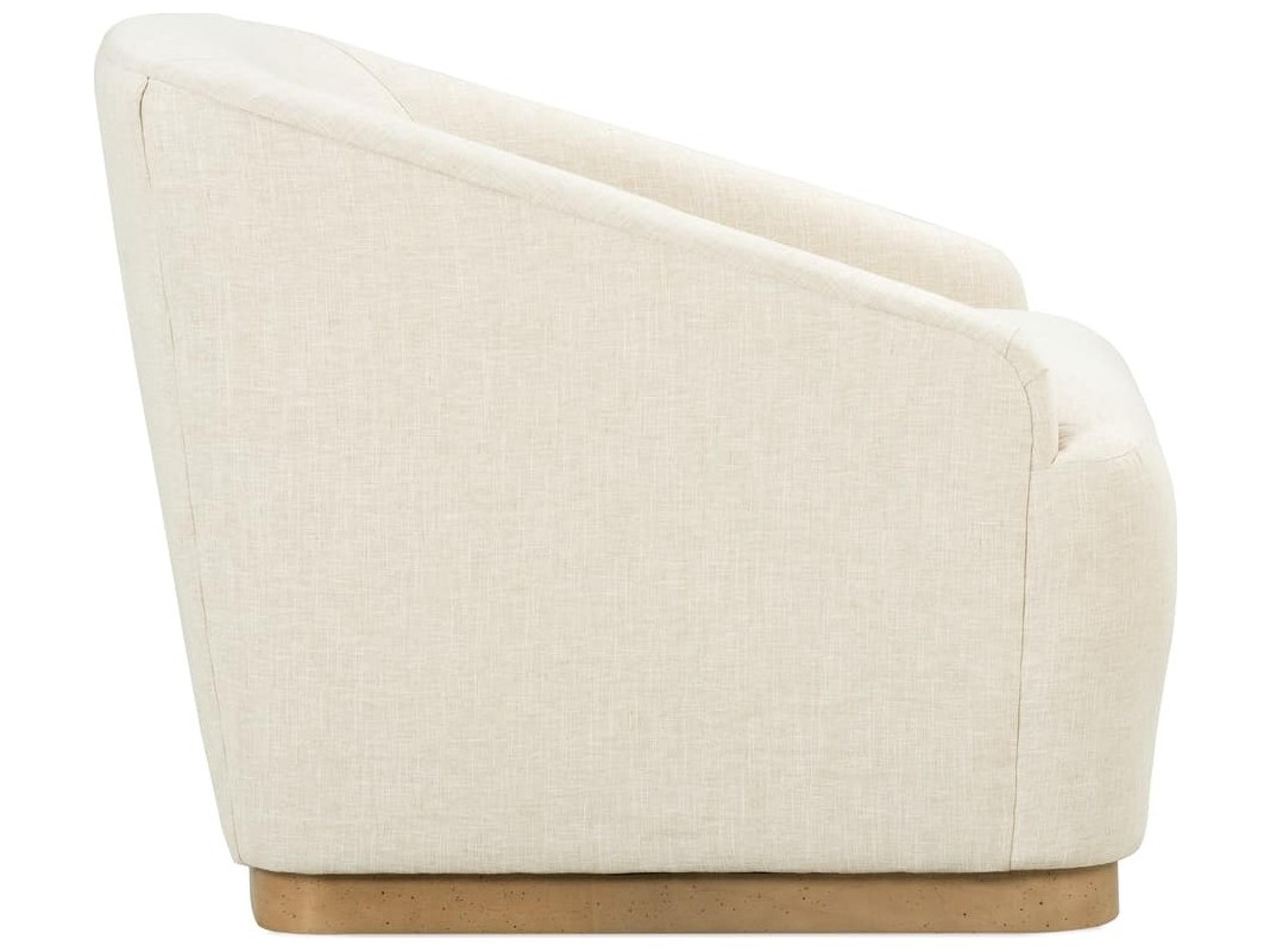 Rowe Bernie Swivel White Fabric Accent Swivel Chair