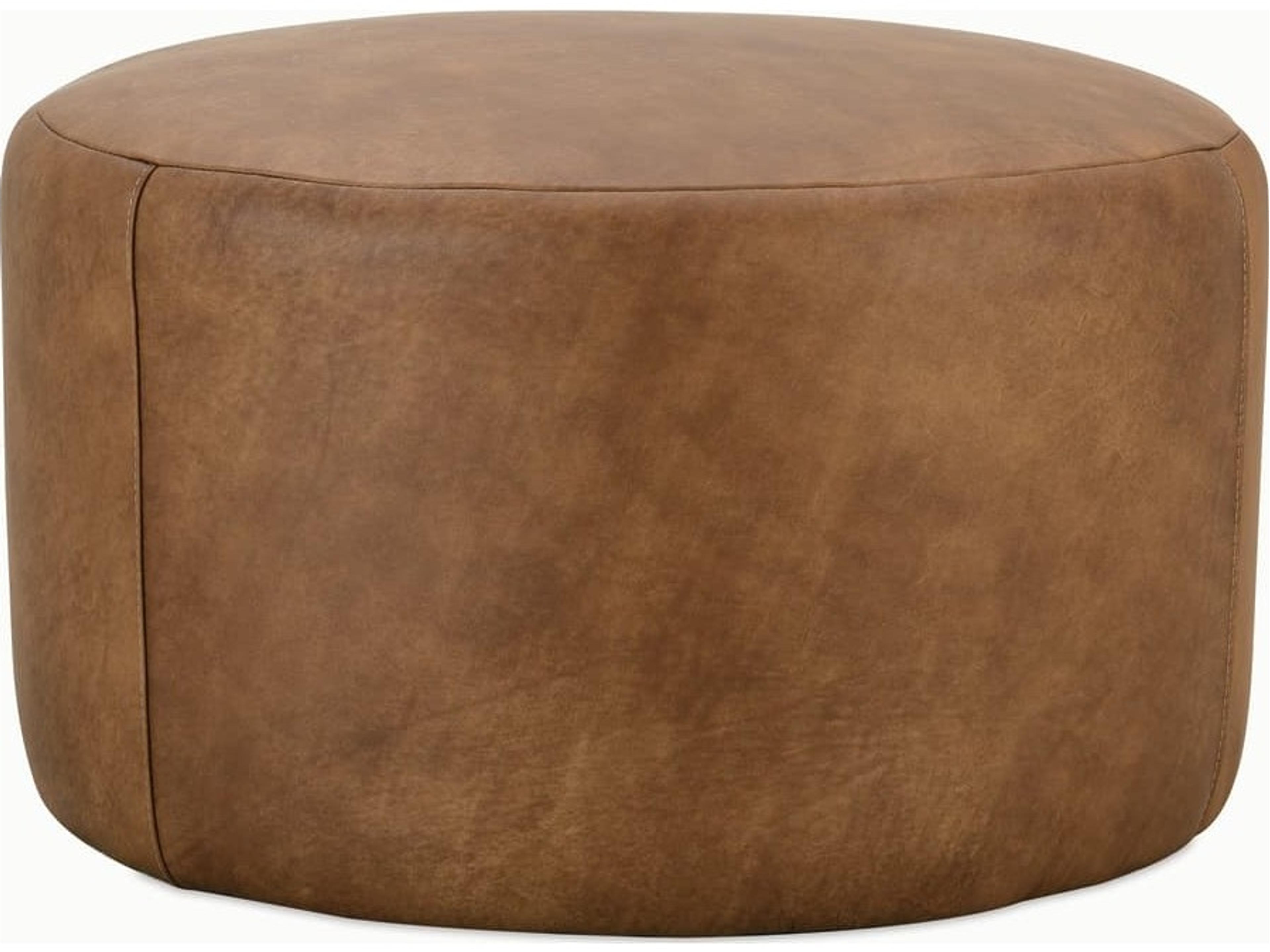 Rowe Cocoa Brown Leather Ottoman